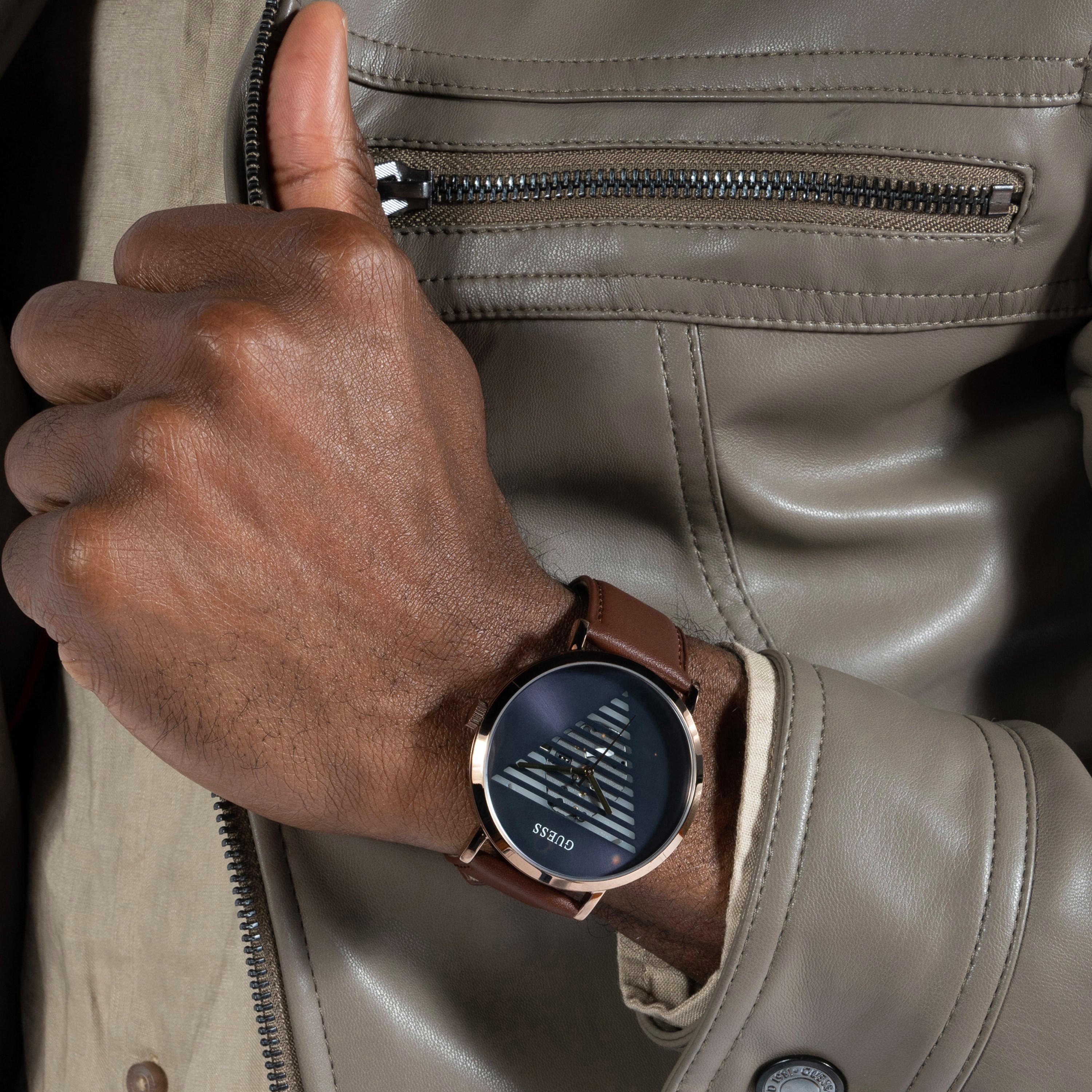 Guess Men's Brown Analog Leather Strap Watch | GW0503G4-men-watchesandjewellery-watches-image-5