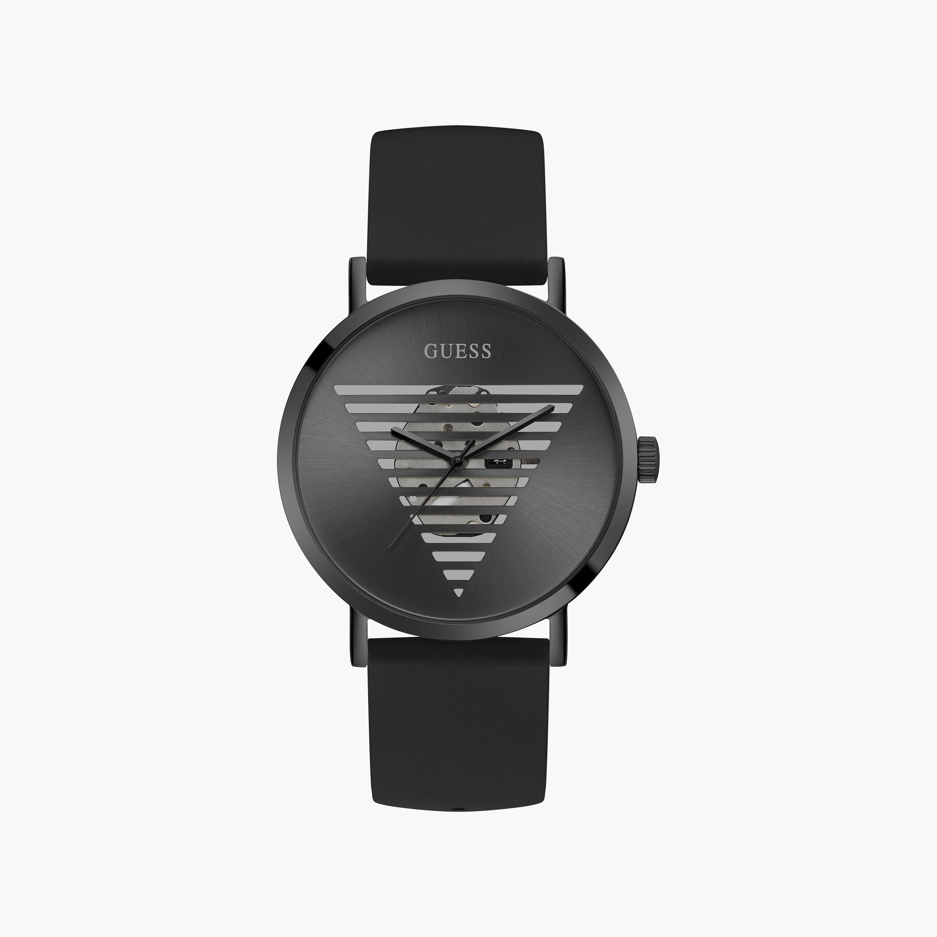Guess Men's Black Analog Silicone Strap Watch | GW0503G3 | 44 MM-men-watchesandjewellery-watches-image-1