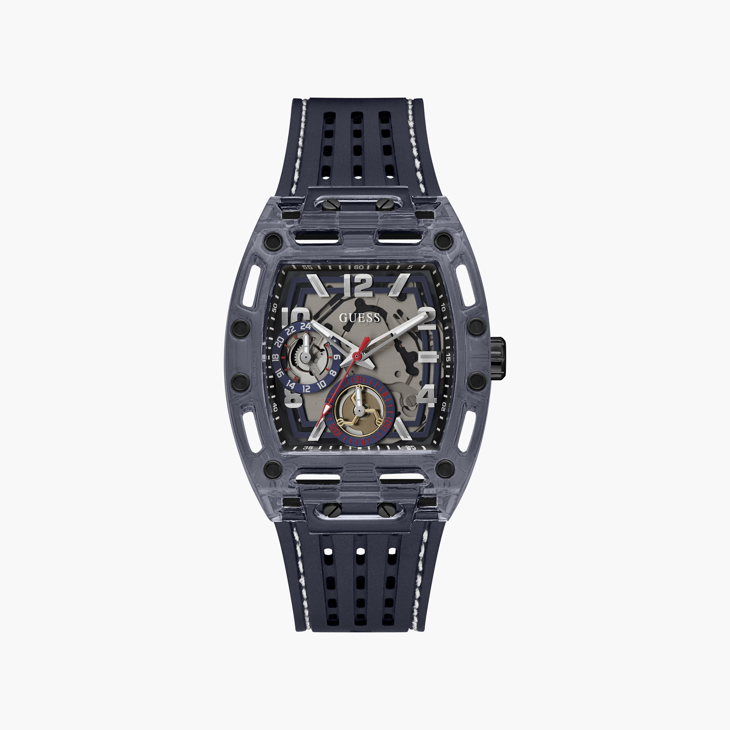 Guess Men's Blue Analog Silicone Strap Watch | GW0499G1 | 44 MM-men-watchesandjewellery-watches-image-1