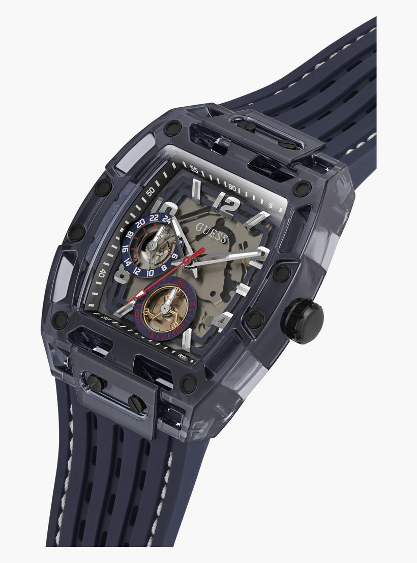 Guess Men's Blue Analog Silicone Strap Watch | GW0499G1 | 44 MM-men-watchesandjewellery-watches-image-4