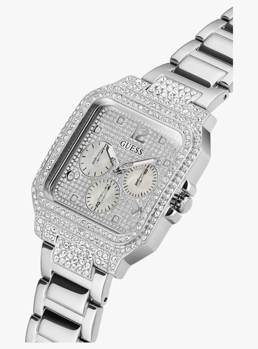 Guess Women's Silver Analog Stainless Steel Strap Watch | GW0472L1 | 35 MM-women-watchesandjewellery-watches-image-4
