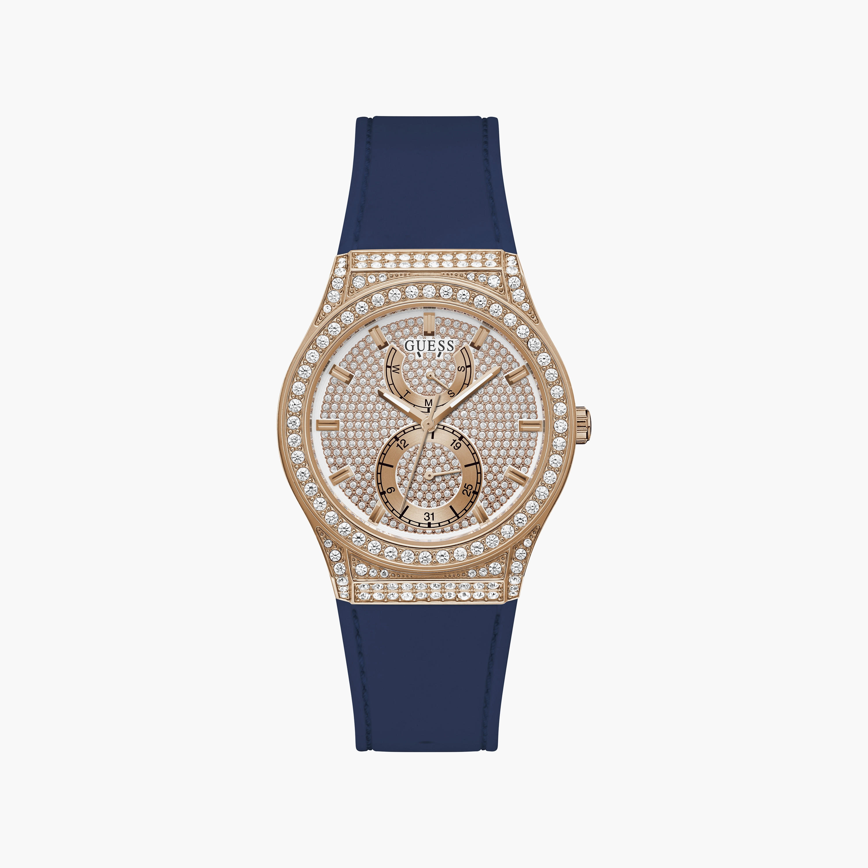 Guess Women's Blue Analog Silicone Strap Watch | GW0439L4 | 39 MM-women-watchesandjewellery-watches-image-1