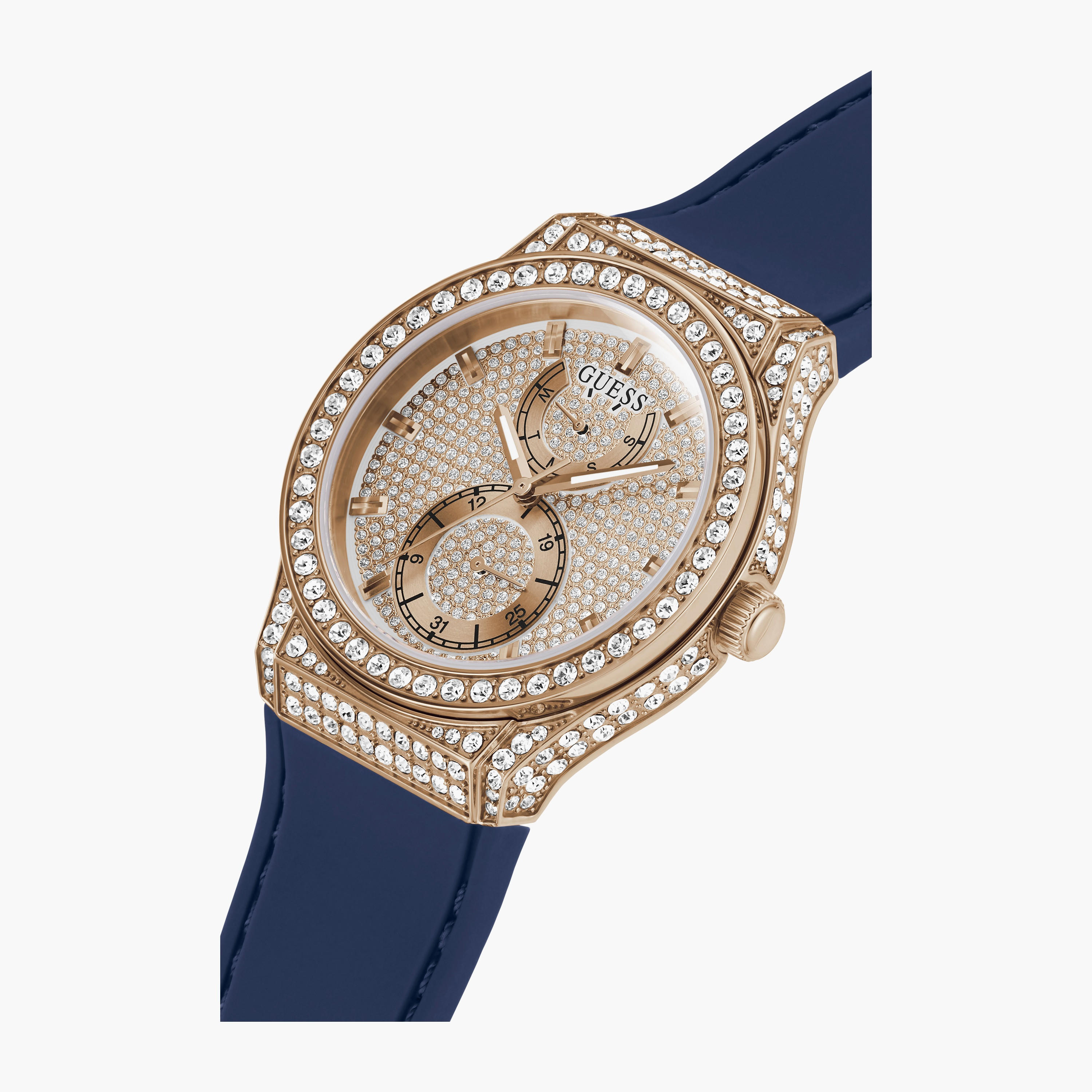 Guess Women's Blue Analog Silicone Strap Watch | GW0439L4 | 39 MM-women-watchesandjewellery-watches-image-4