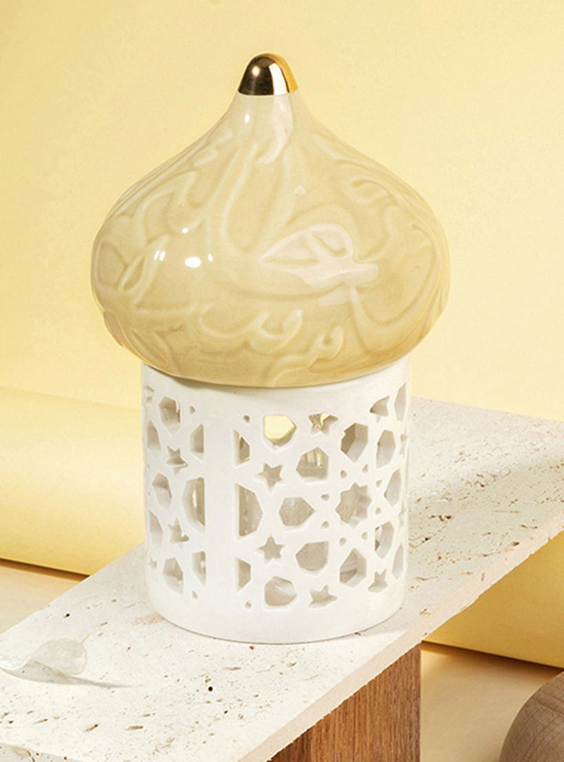 حامل شموع من صغيرة بورسلان بتفاصيل مفرغة من أوتانتيك ديوان - 16 سم-household-decor-candleholdersandlanterns-image-1