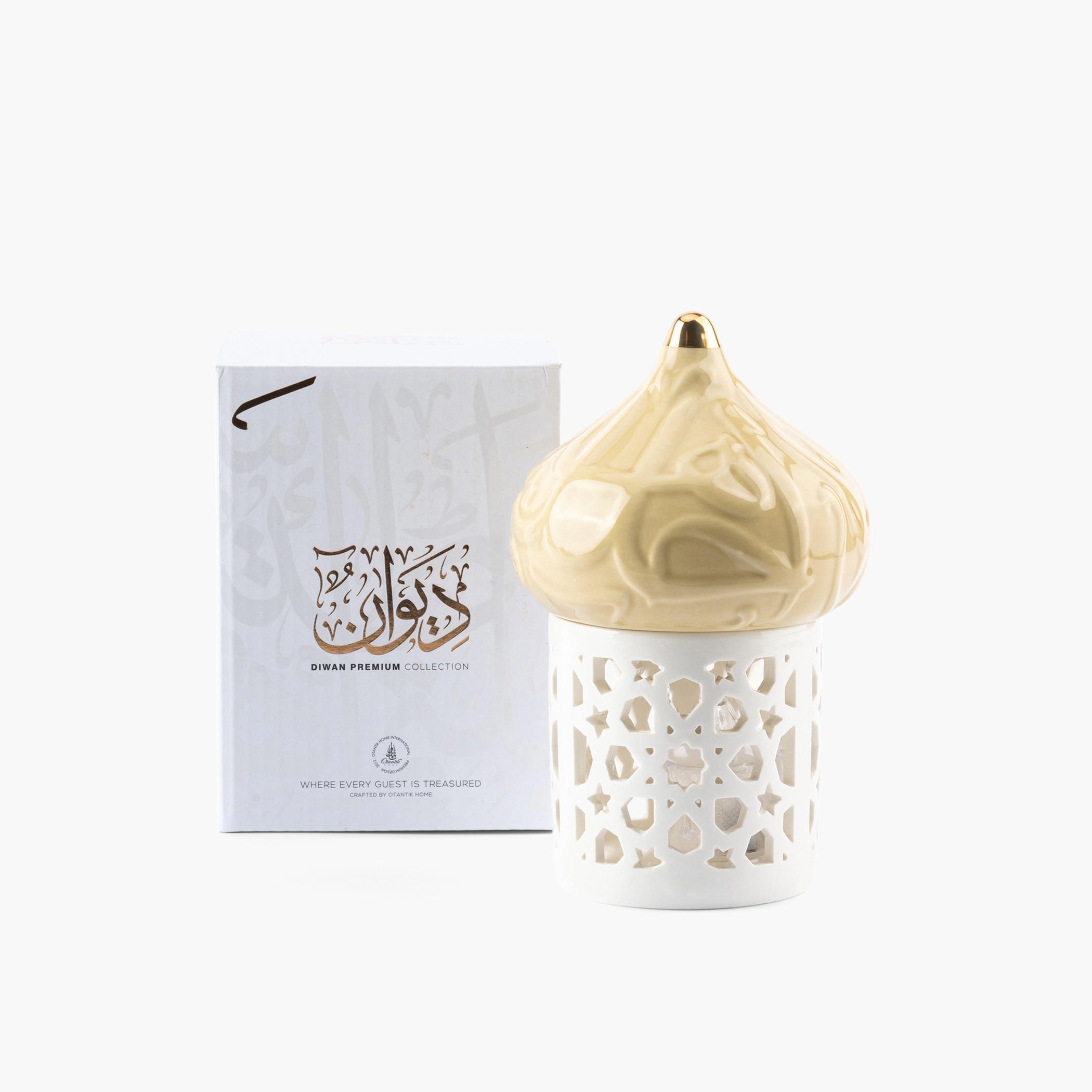 حامل شموع من صغيرة بورسلان بتفاصيل مفرغة من أوتانتيك ديوان - 16 سم-household-decor-candleholdersandlanterns-image-3