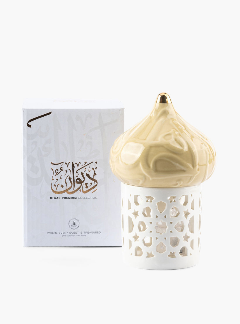 حامل شموع من صغيرة بورسلان بتفاصيل مفرغة من أوتانتيك ديوان - 16 سم-household-decor-candleholdersandlanterns-image-3