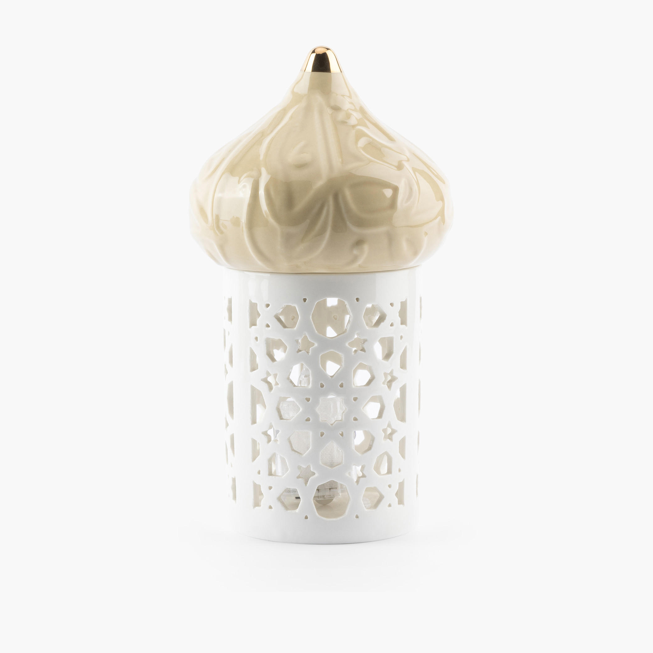 Otantik Diwan Cutwork Detail Porcelain Tealight Candleholder - 22 cms-household-decor-candleholdersandlanterns-image-2