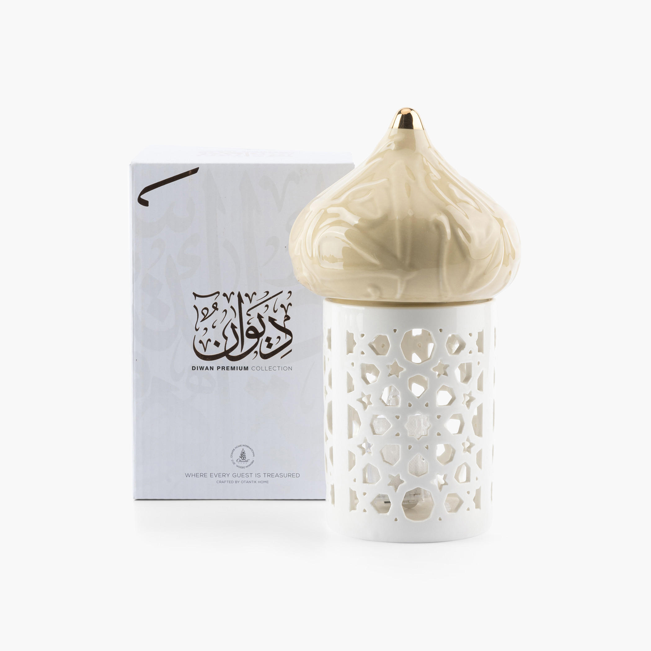 حامل شموع من صغيرة بورسلان بتفاصيل مفرغة من أوتانتيك ديوان - 22 سم-household-decor-candleholdersandlanterns-image-3