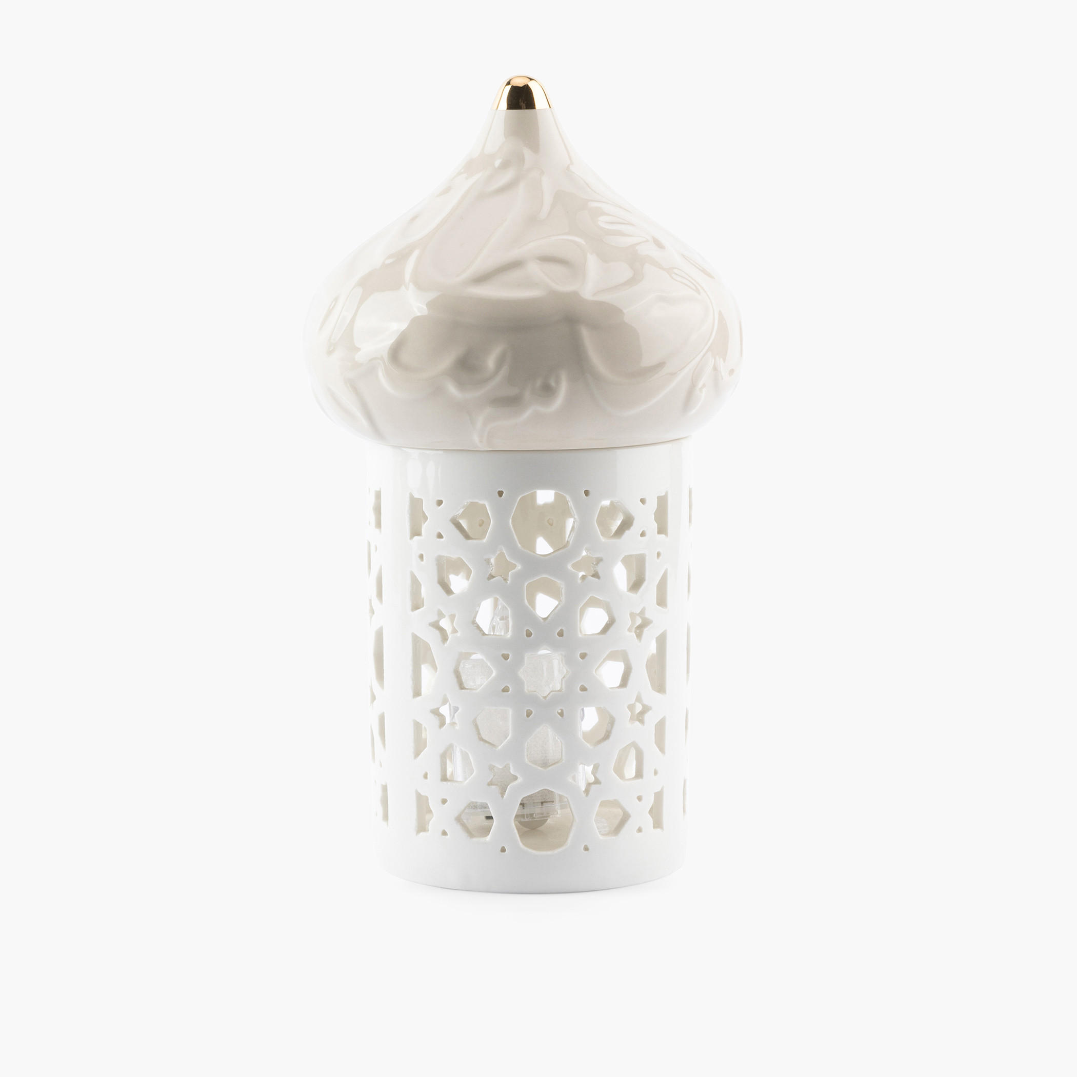 Otantik Diwan Cutwork Detail Porcelain Tealight Candleholder - 22 cms-household-decor-candleholdersandlanterns-image-2