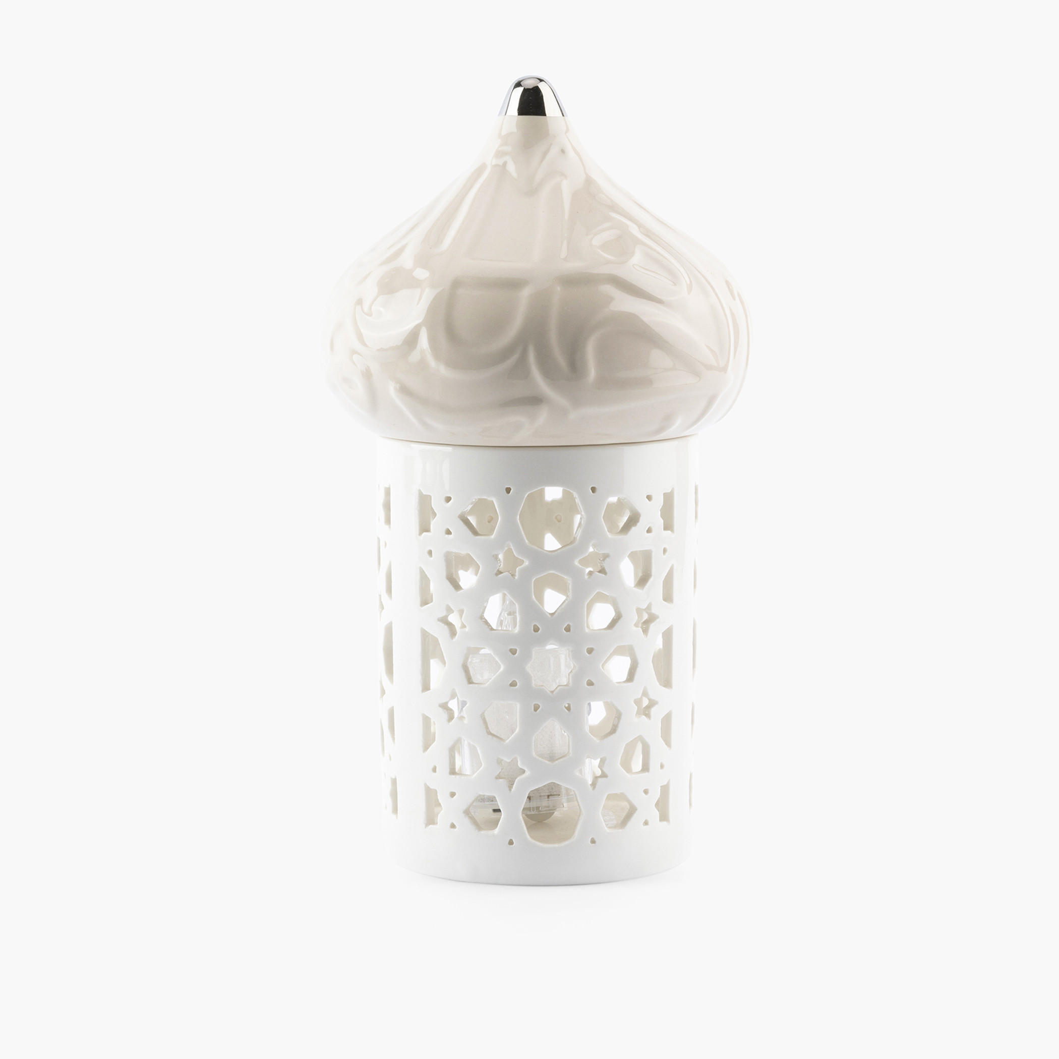 Otantik Diwan Cutwork Detail Porcelain Tealight Candleholder - 22 cms-household-decor-candleholdersandlanterns-image-2