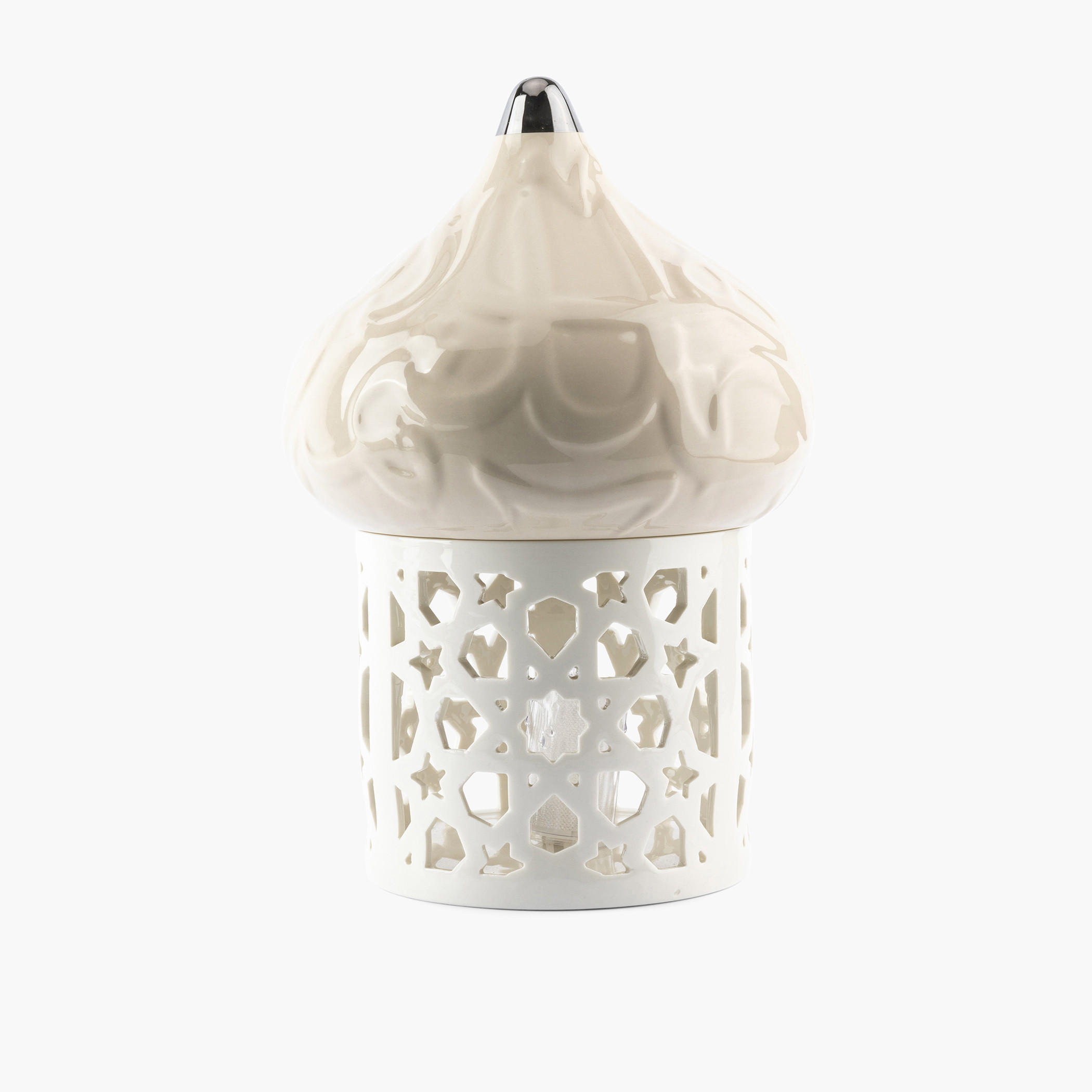 Otantik Diwan Embossed Porcelain Tealight Candleholder - 31 cms-household-decor-candleholdersandlanterns-image-2