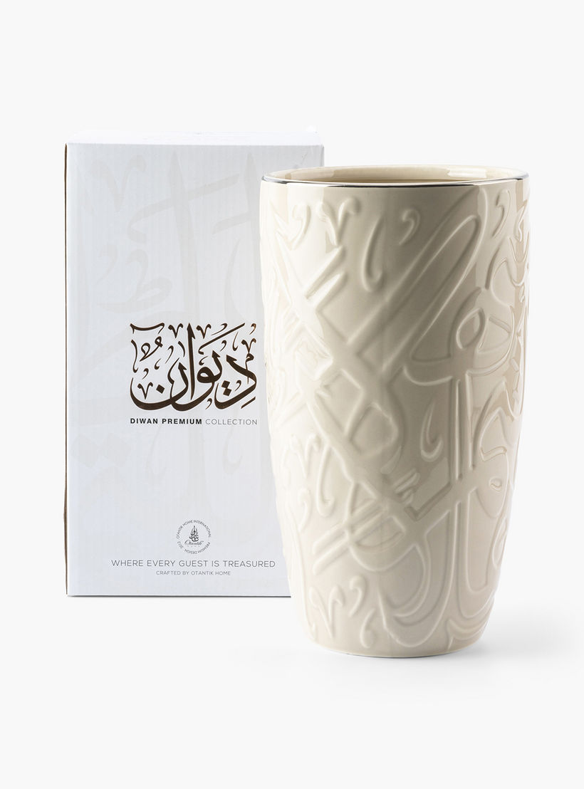 Otantik Diwan Porcelain Vase - 13x13x25 cms-household-decor-vasesandbowls-image-3