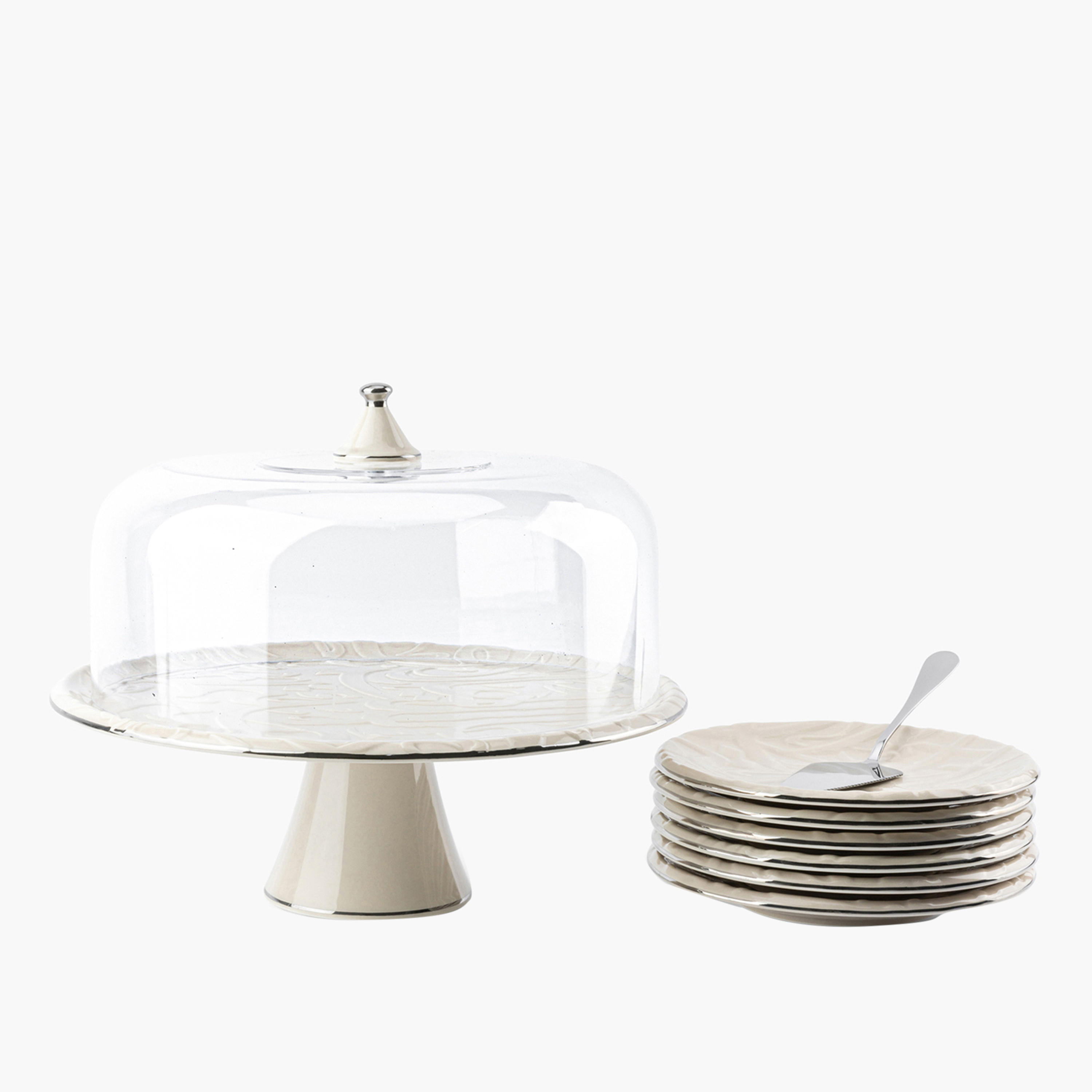 Otantik 9-Piece Porcelain Cake Set-household-dining-serveware-cakestands-image-1