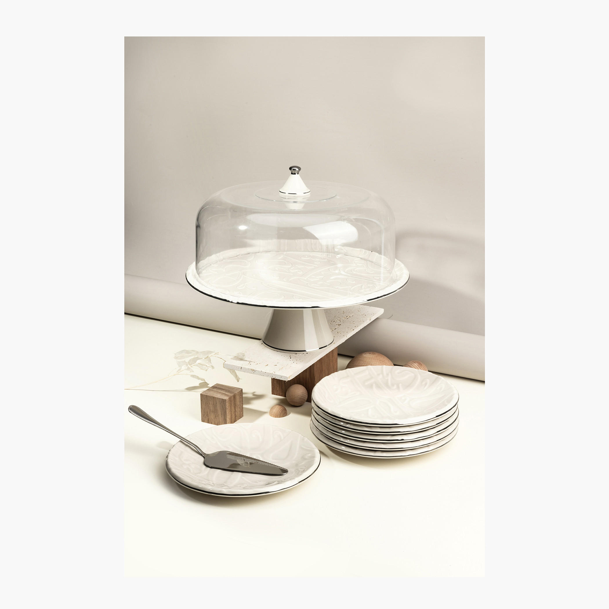 Otantik 9-Piece Porcelain Cake Set-household-dining-serveware-cakestands-image-2
