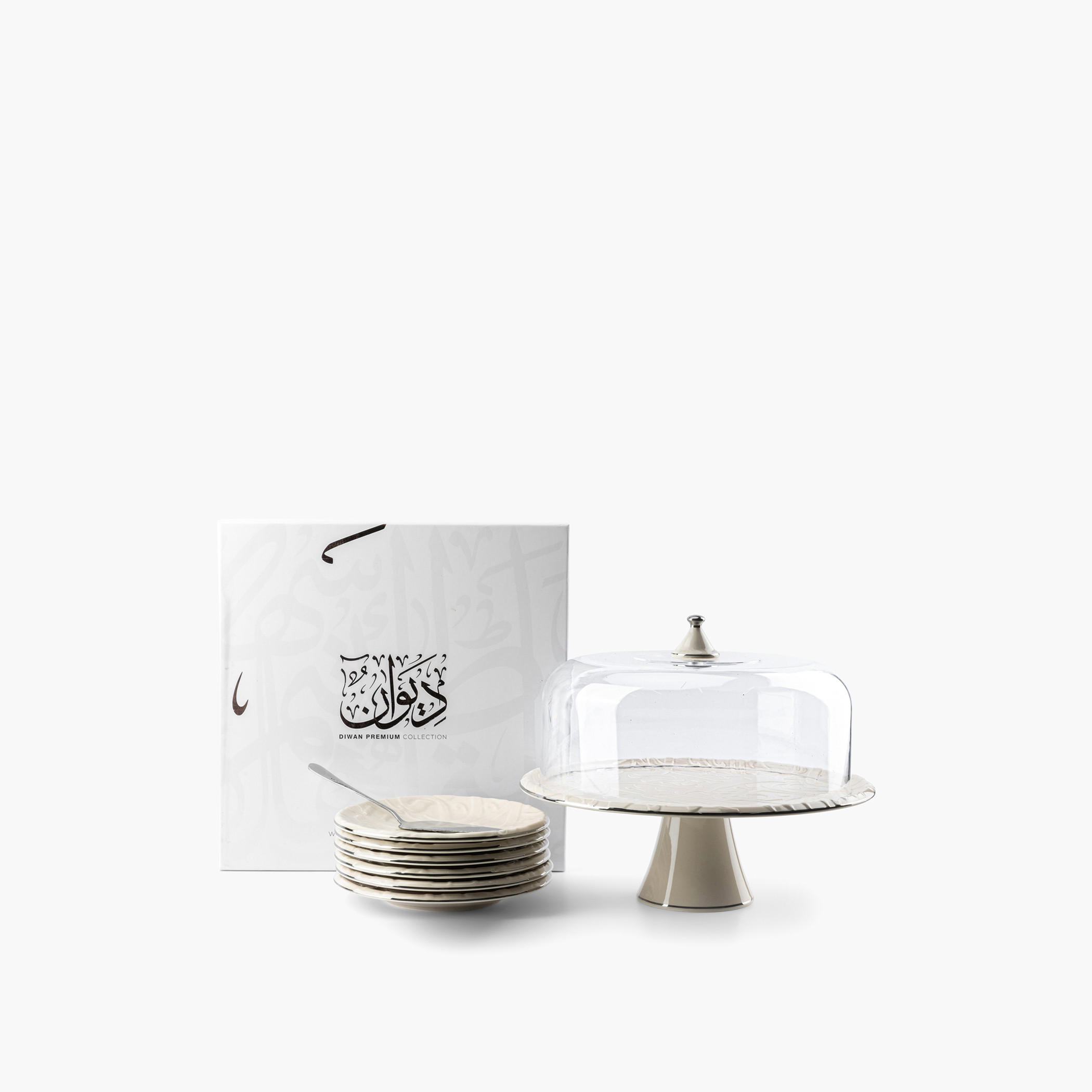 Otantik 9-Piece Porcelain Cake Set-household-dining-serveware-cakestands-image-3