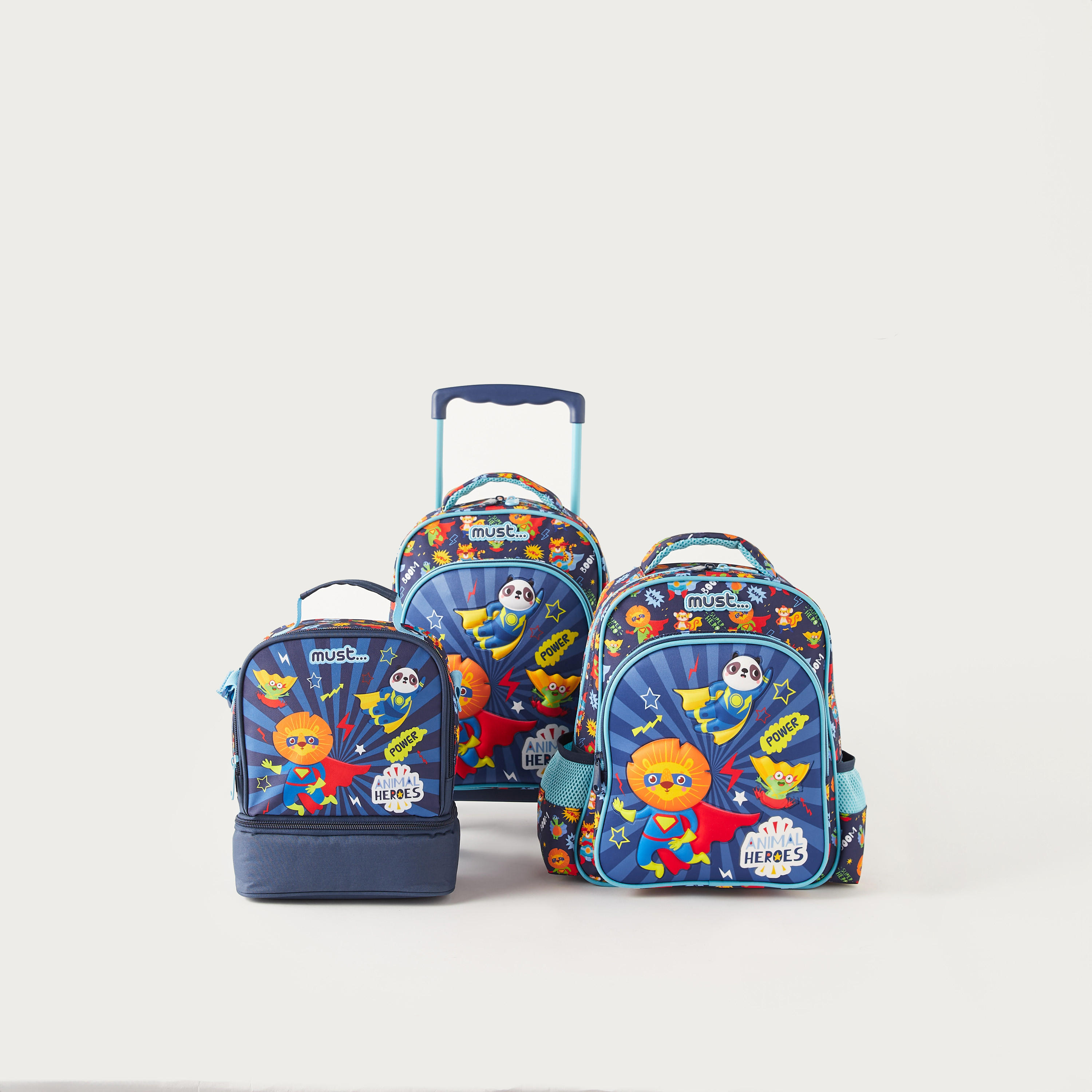 Must All-Over Amimal Hero Print Softcase Trolley Bag with Retractable Handle and Wheels-school-bagsandbackpacks-trolleybags-image-10