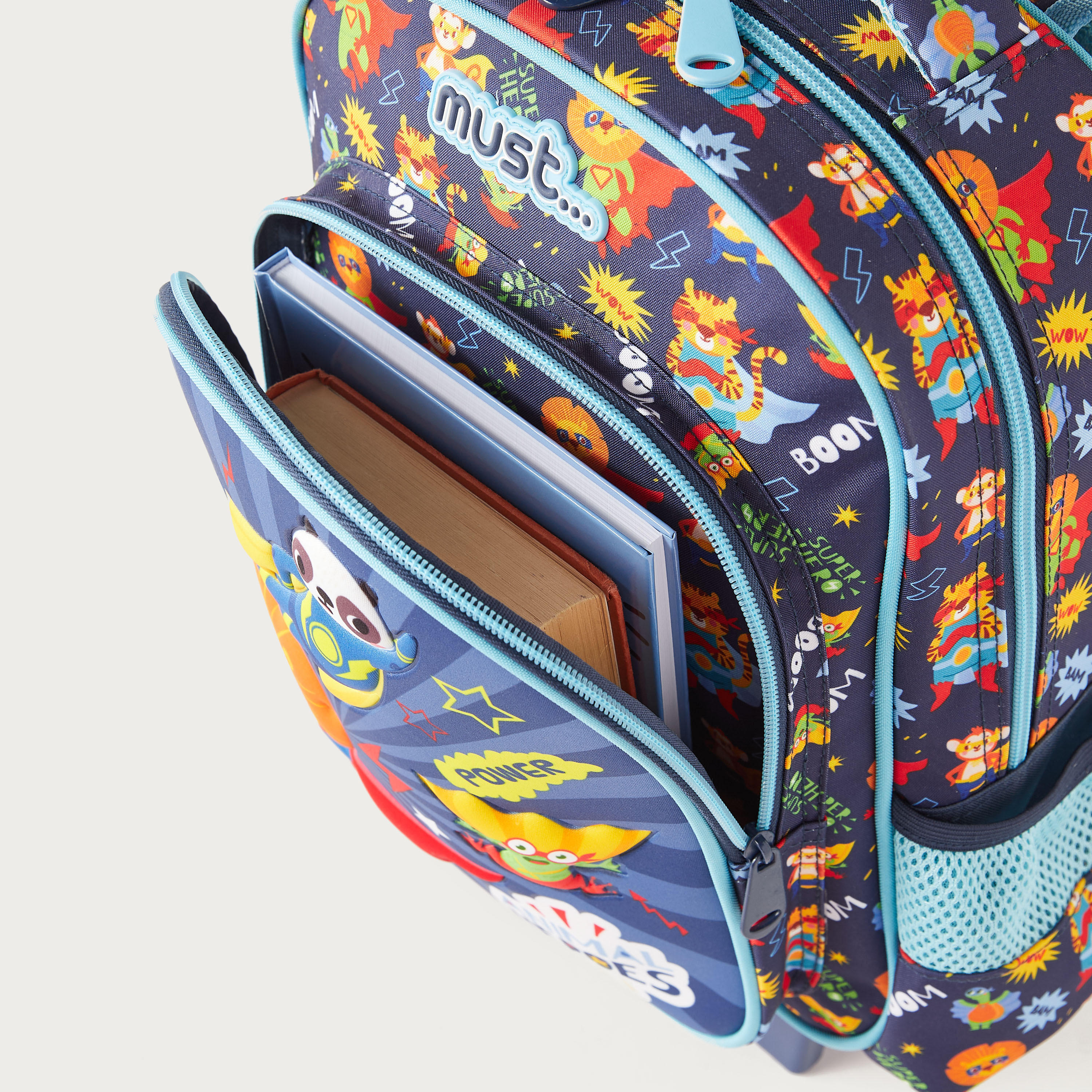Must All-Over Amimal Hero Print Softcase Trolley Bag with Retractable Handle and Wheels-school-bagsandbackpacks-trolleybags-image-8