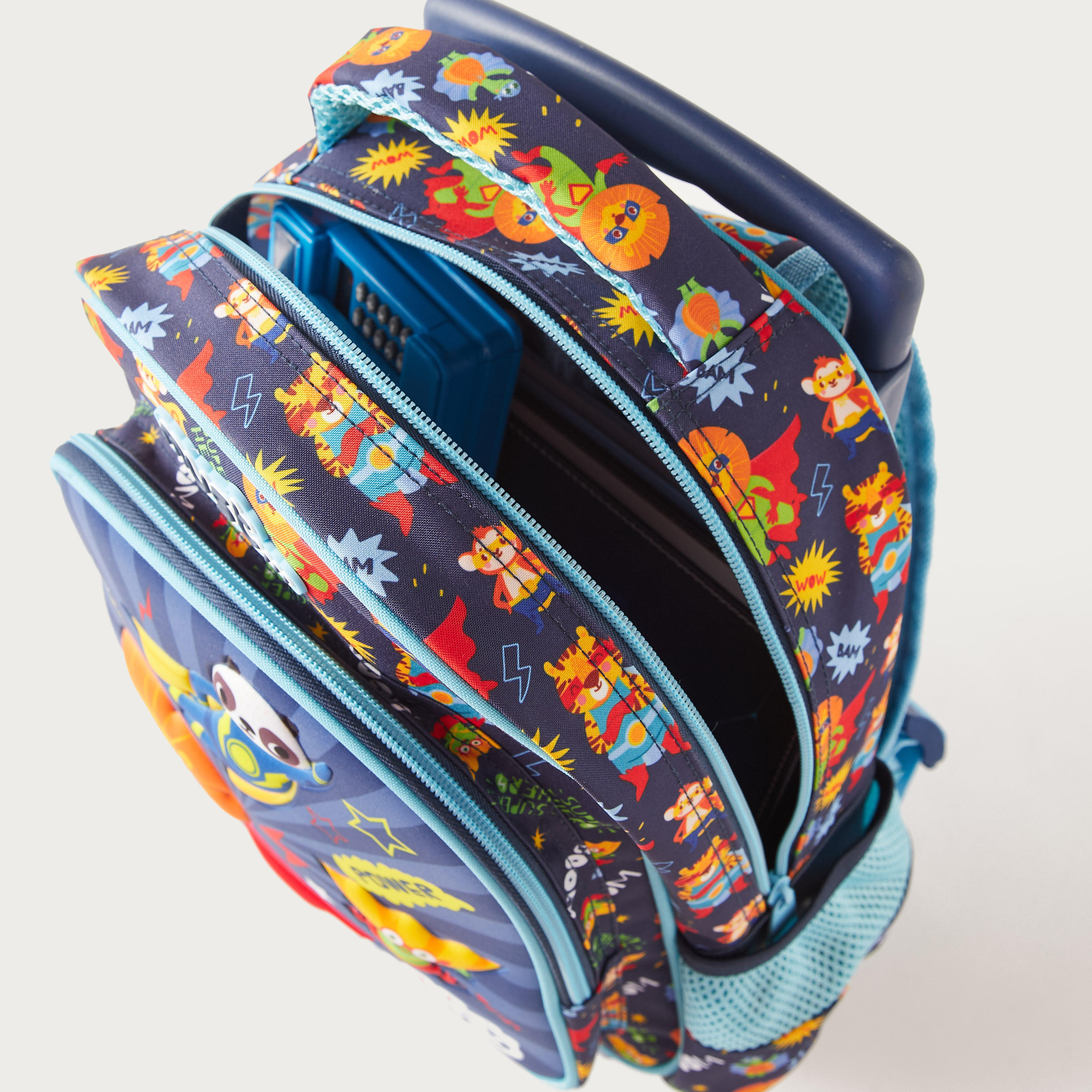 Must All-Over Amimal Hero Print Softcase Trolley Bag with Retractable Handle and Wheels-school-bagsandbackpacks-trolleybags-image-9