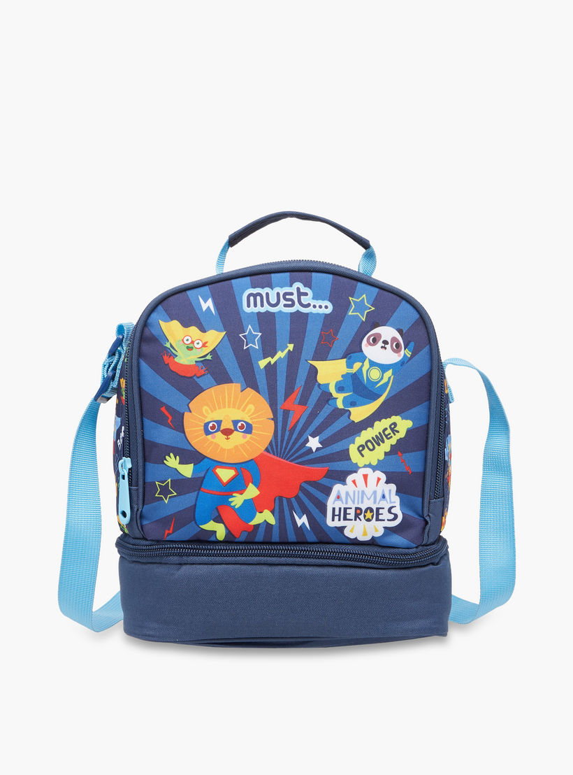 Must Graphic Print Lunch Bag with Adjustable Strap and Top Handle-school-lunchessentials-lunchbags-image-1