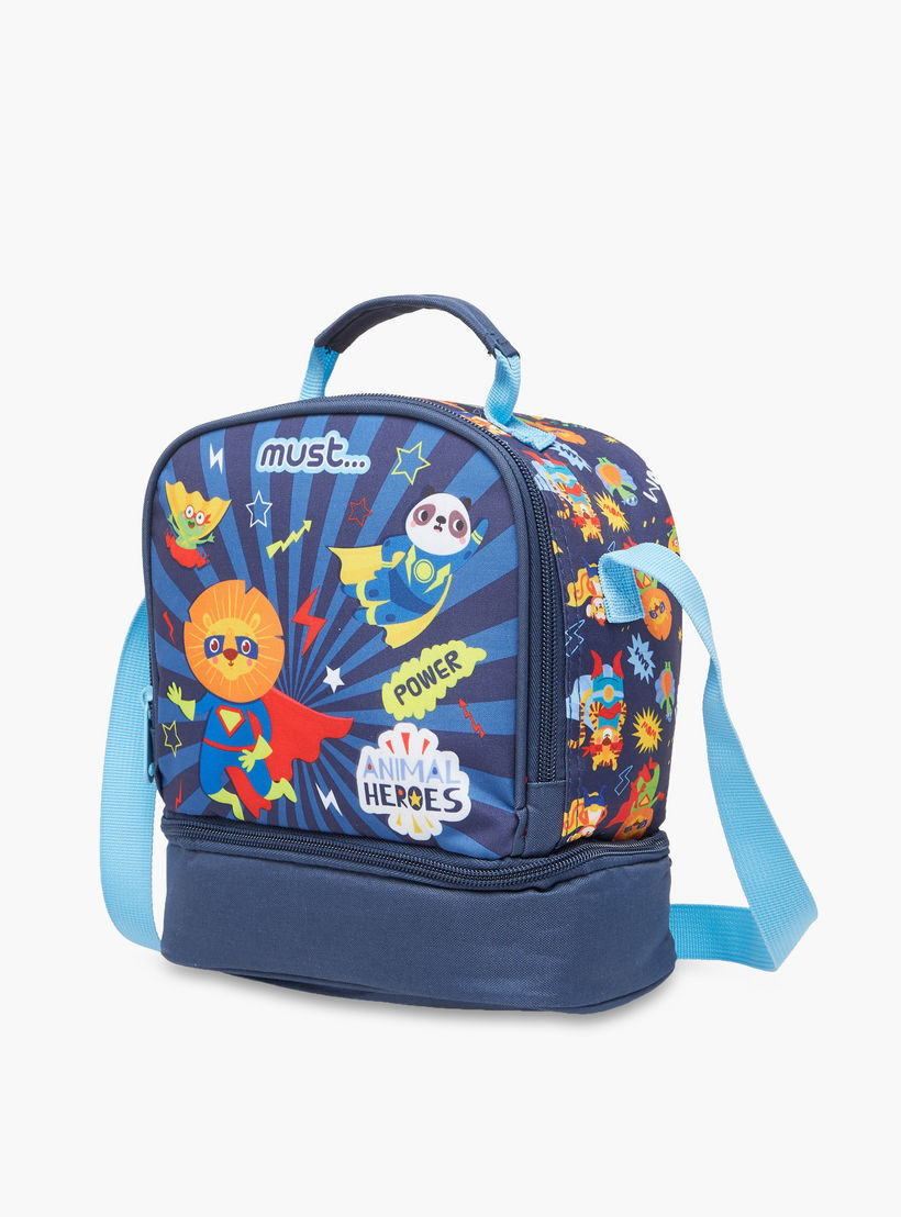 Must Graphic Print Lunch Bag with Adjustable Strap and Top Handle-school-lunchessentials-lunchbags-image-2