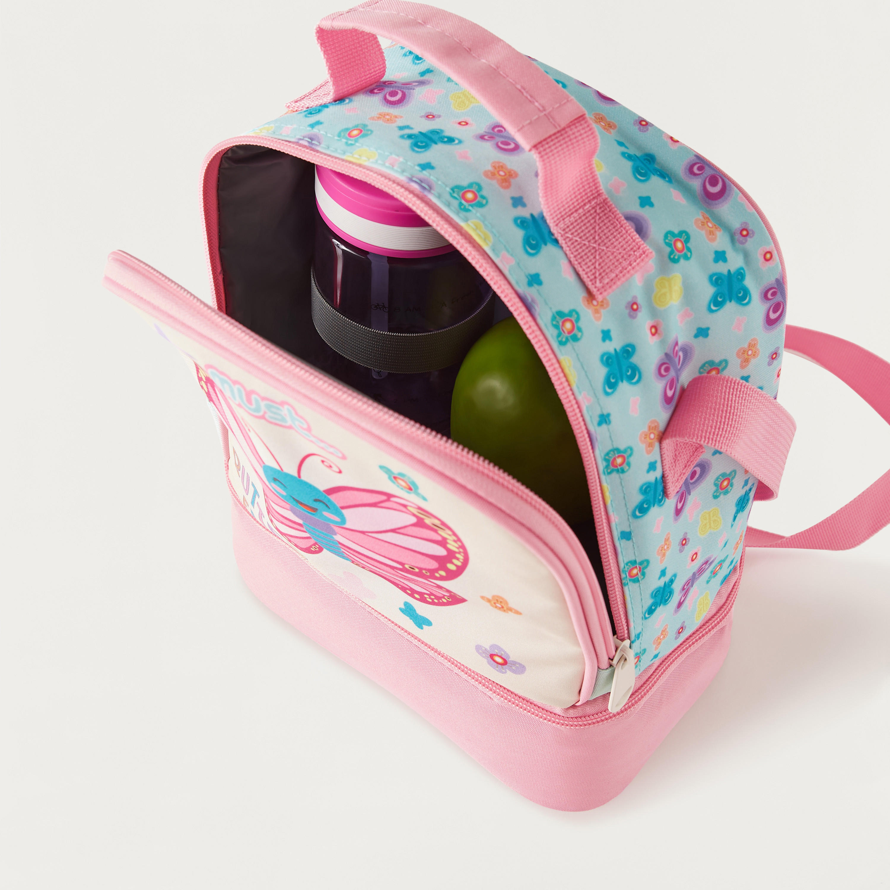 شنطة غداء بسحاب إغلاق وحزام قابل للتعديل وطبعات فراشة من ماست-school-lunchessentials-lunchbags-image-5