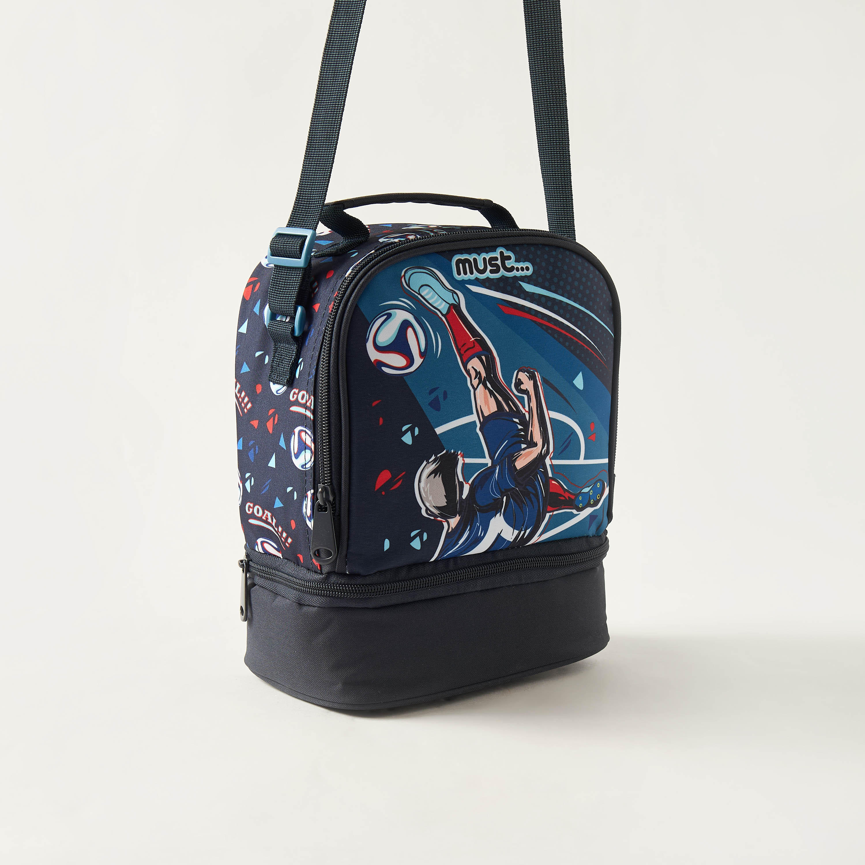 Must Football Print 2-Compartment Lunch Bag with Adjustable Strap-school-lunchessentials-lunchbags-image-2