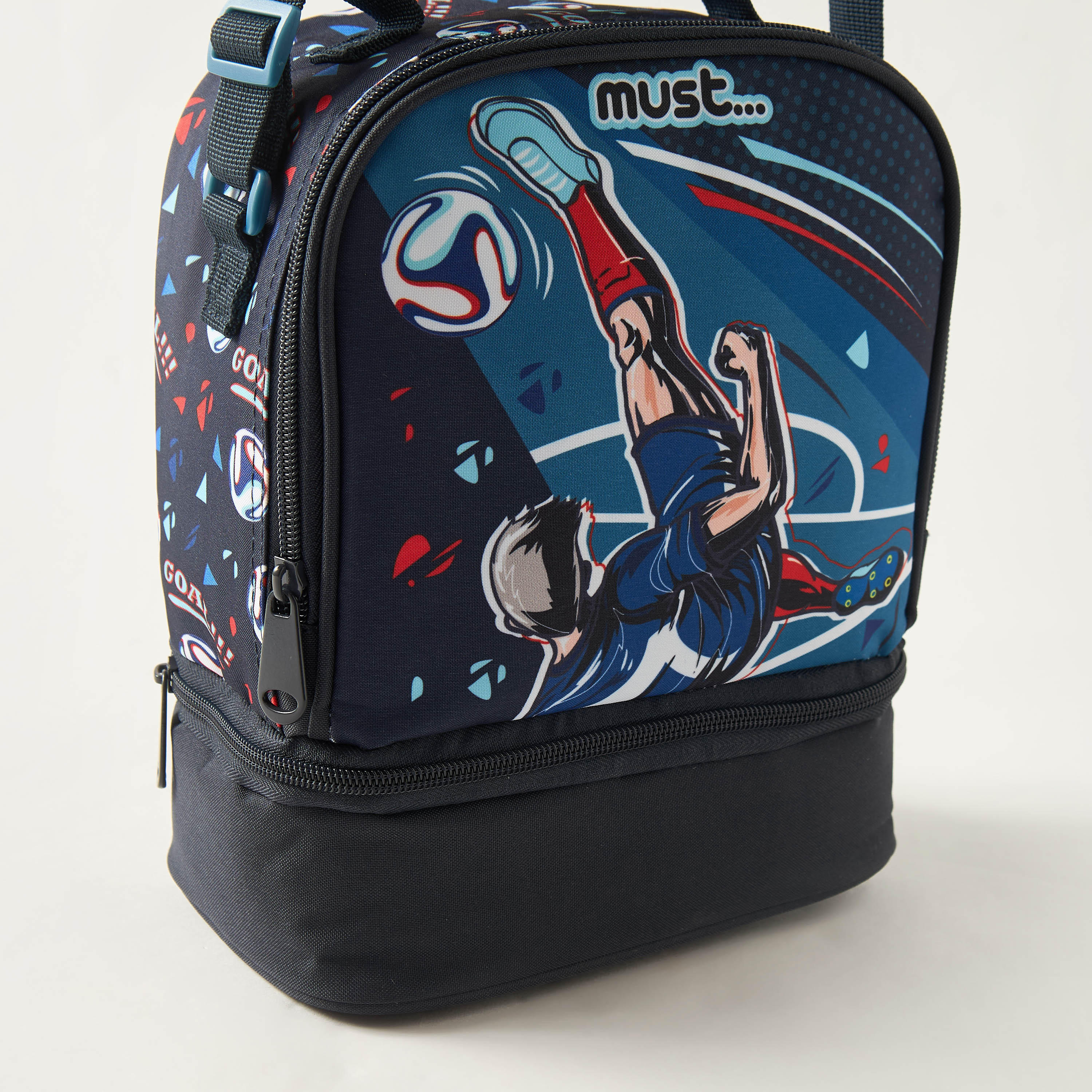 Must Football Print 2-Compartment Lunch Bag with Adjustable Strap-school-lunchessentials-lunchbags-image-3