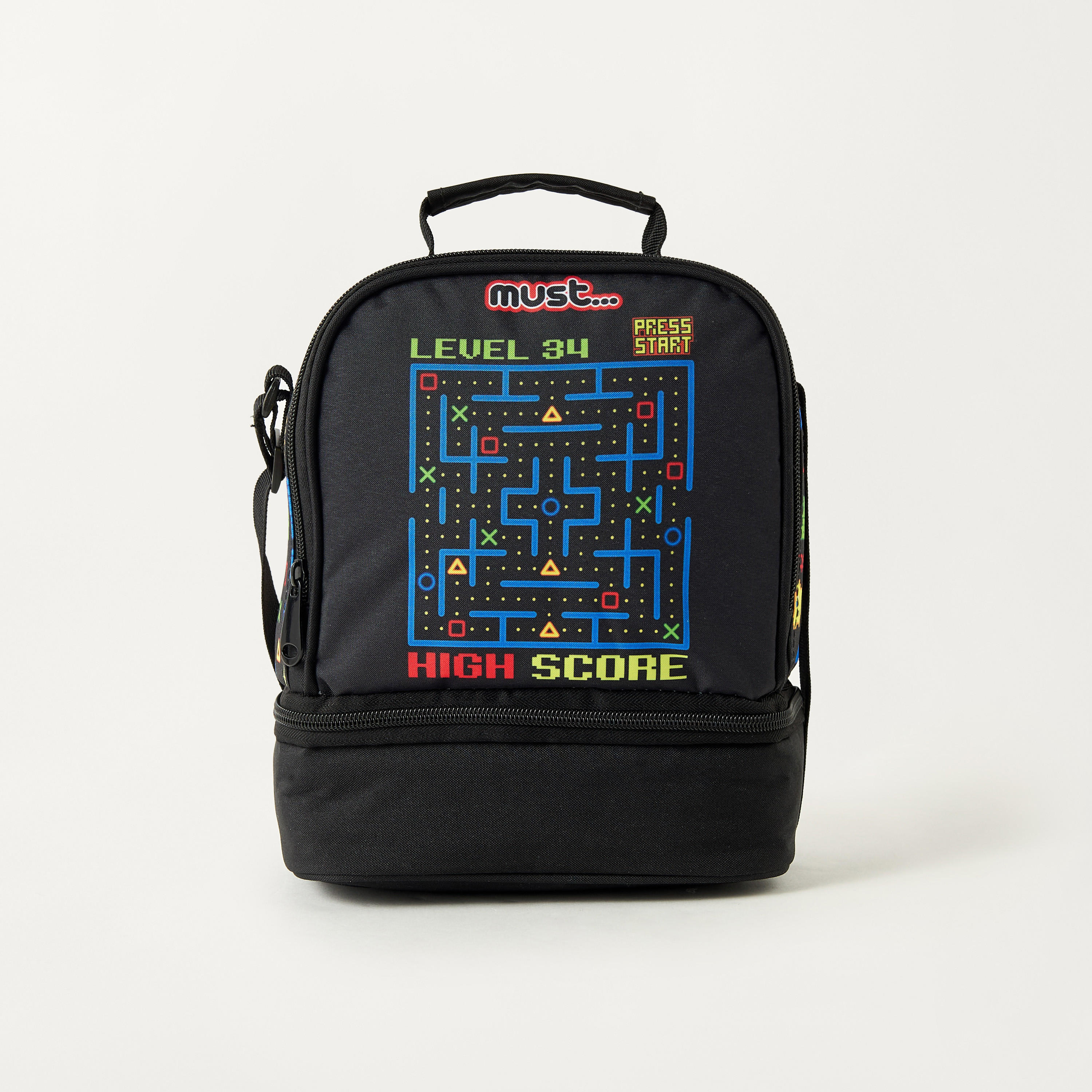 Must All-Over Game Print Lunch Bag with Zip Closure-school-lunchessentials-lunchbags-image-1