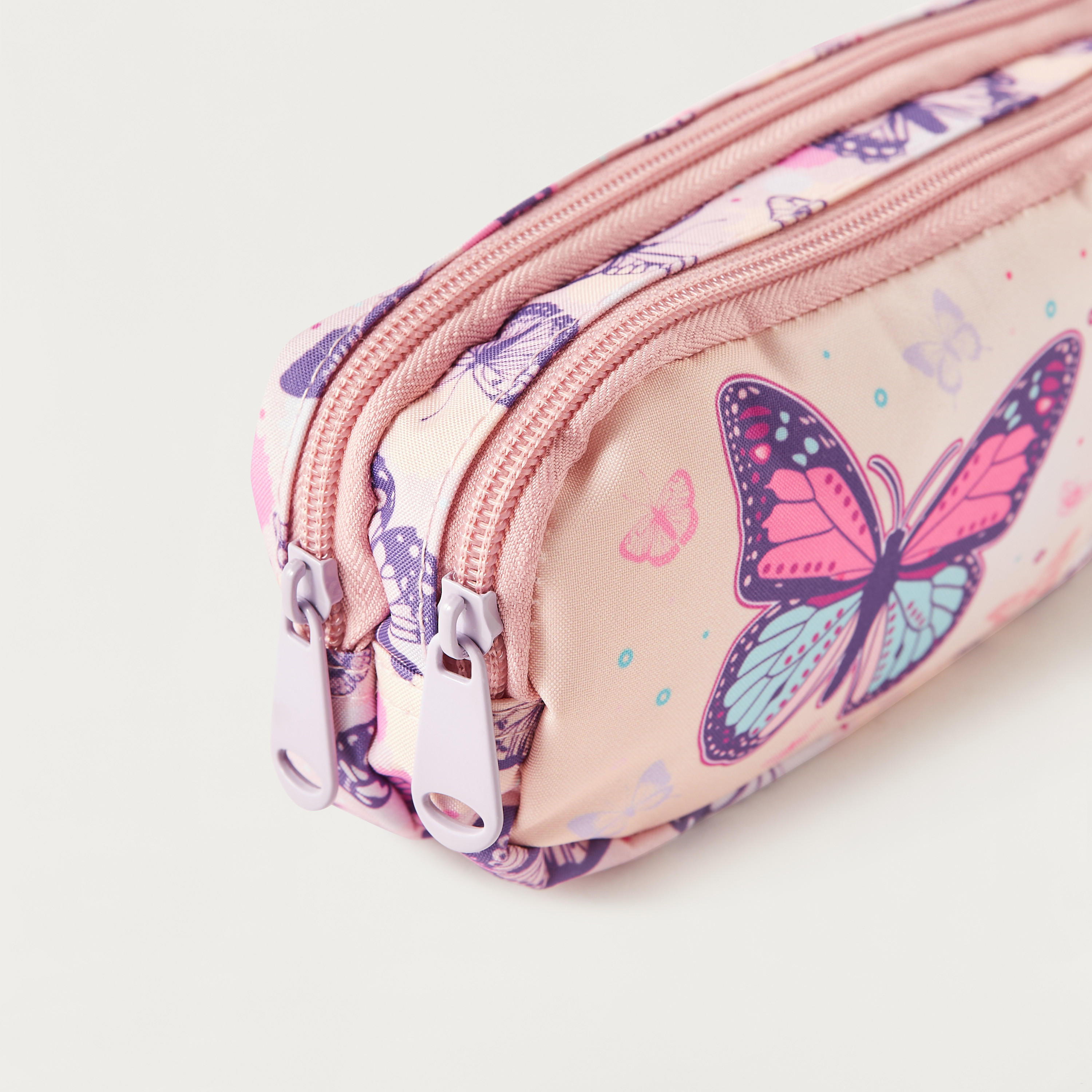 Must Butterfly Print Pencil Pouch with Zip Closure-school-stationery-pencilcases-image-3