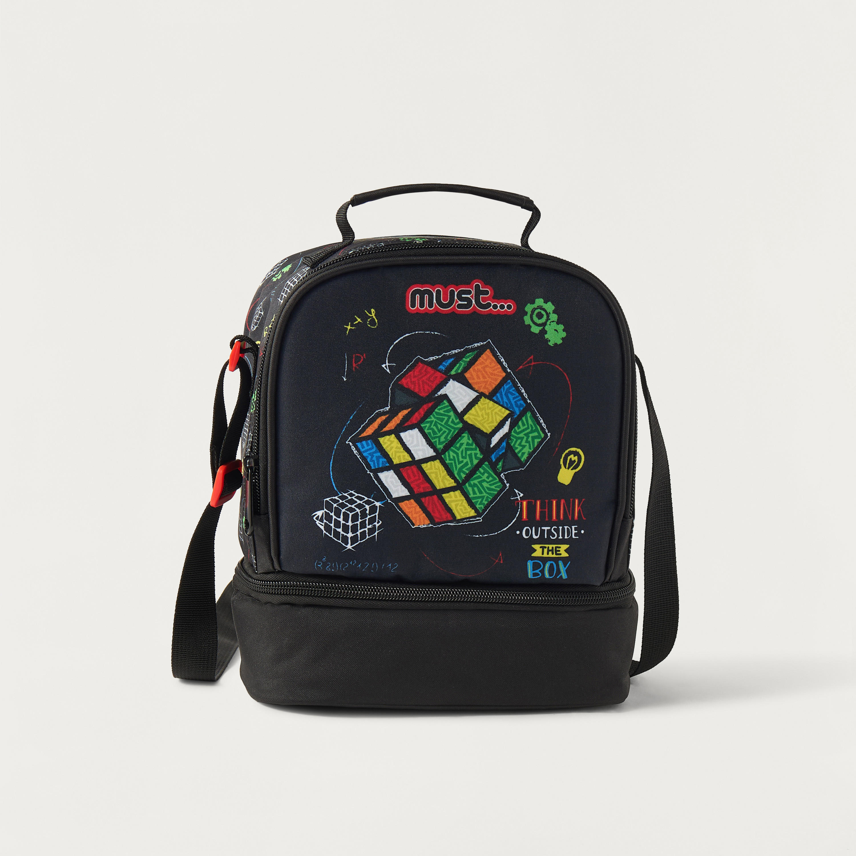 Must Graphic Print Lunch Bag with Adjustable Strap and Zip Closure-school-lunchessentials-lunchbags-image-1