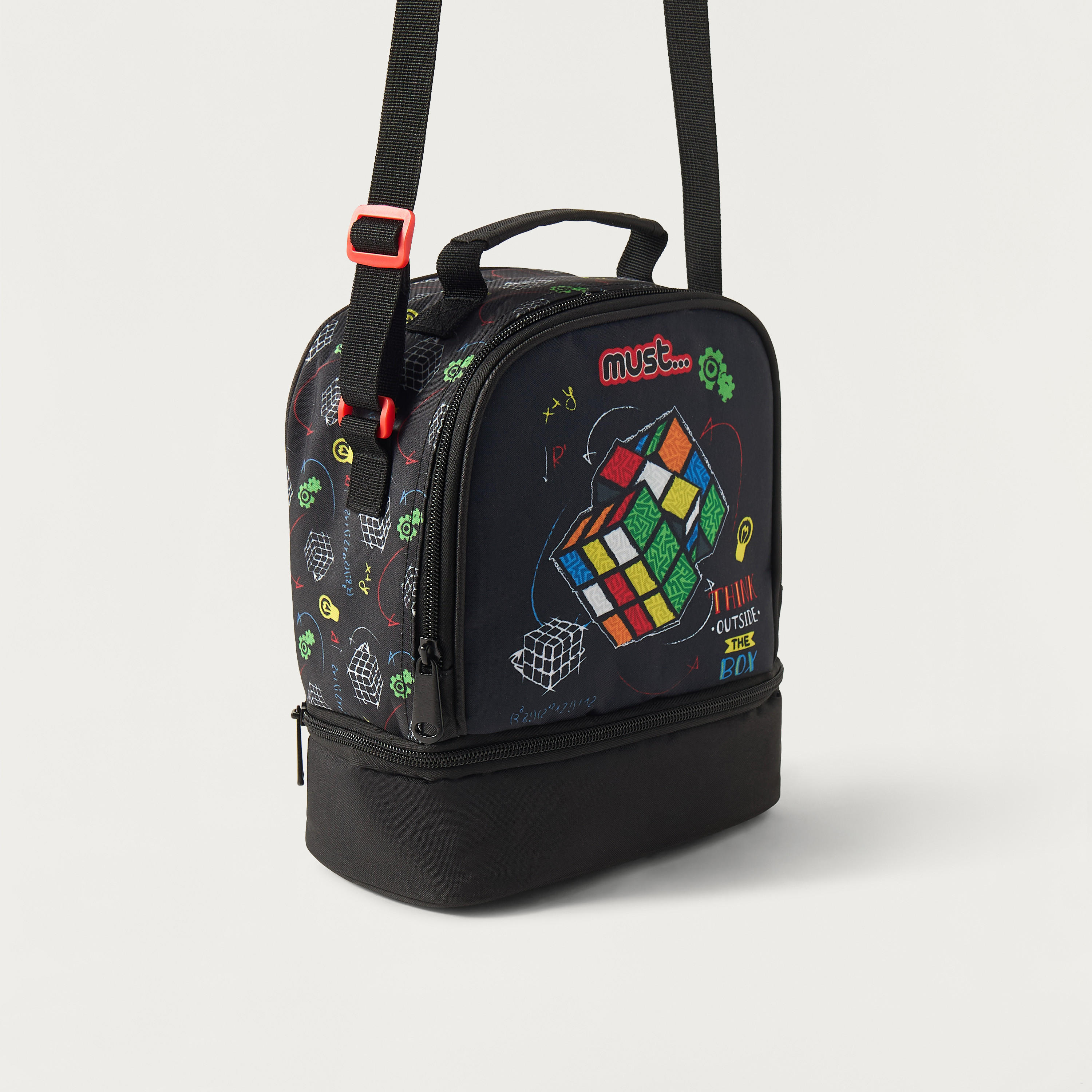 Must Graphic Print Lunch Bag with Adjustable Strap and Zip Closure-school-lunchessentials-lunchbags-image-2