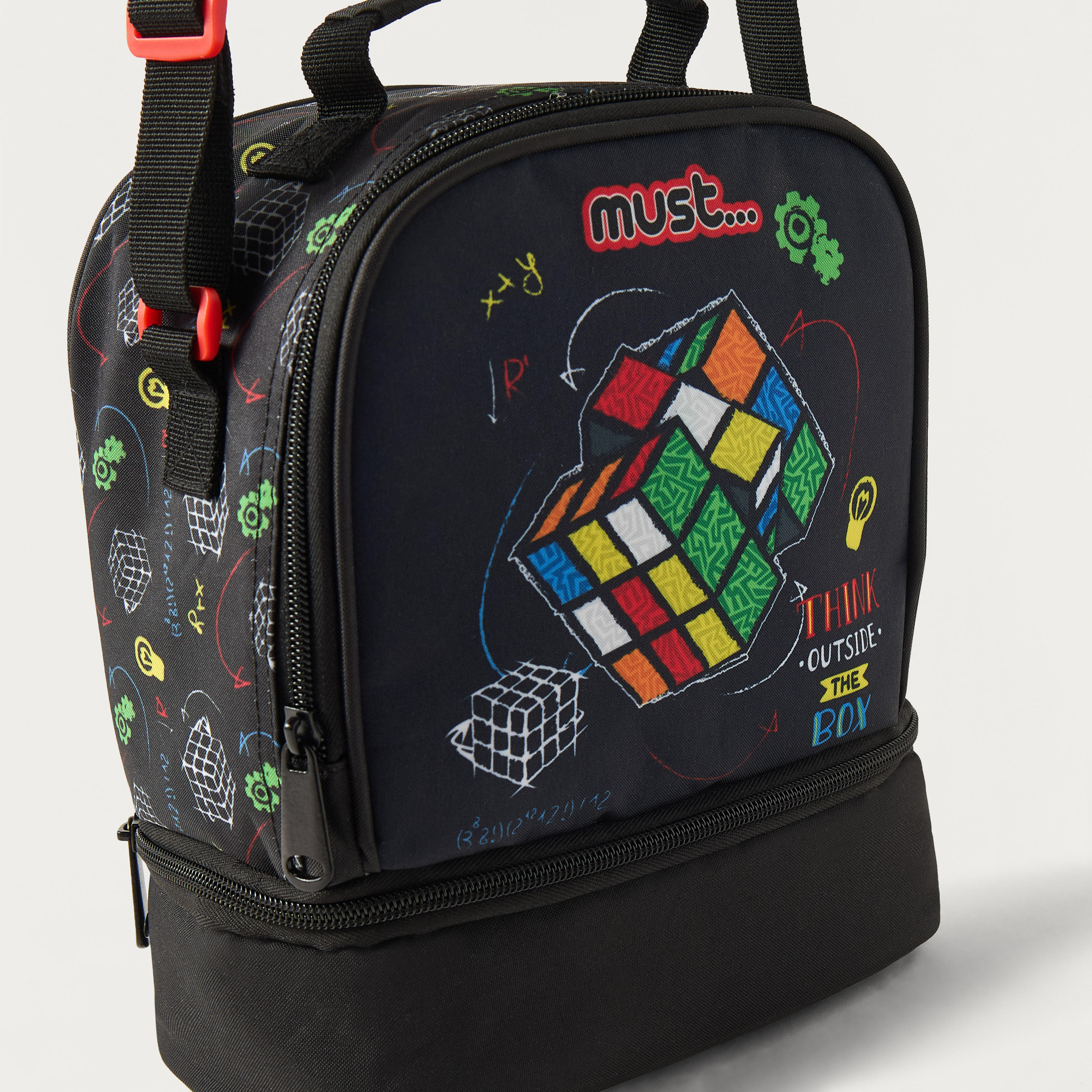 Must Graphic Print Lunch Bag with Adjustable Strap and Zip Closure-school-lunchessentials-lunchbags-image-3