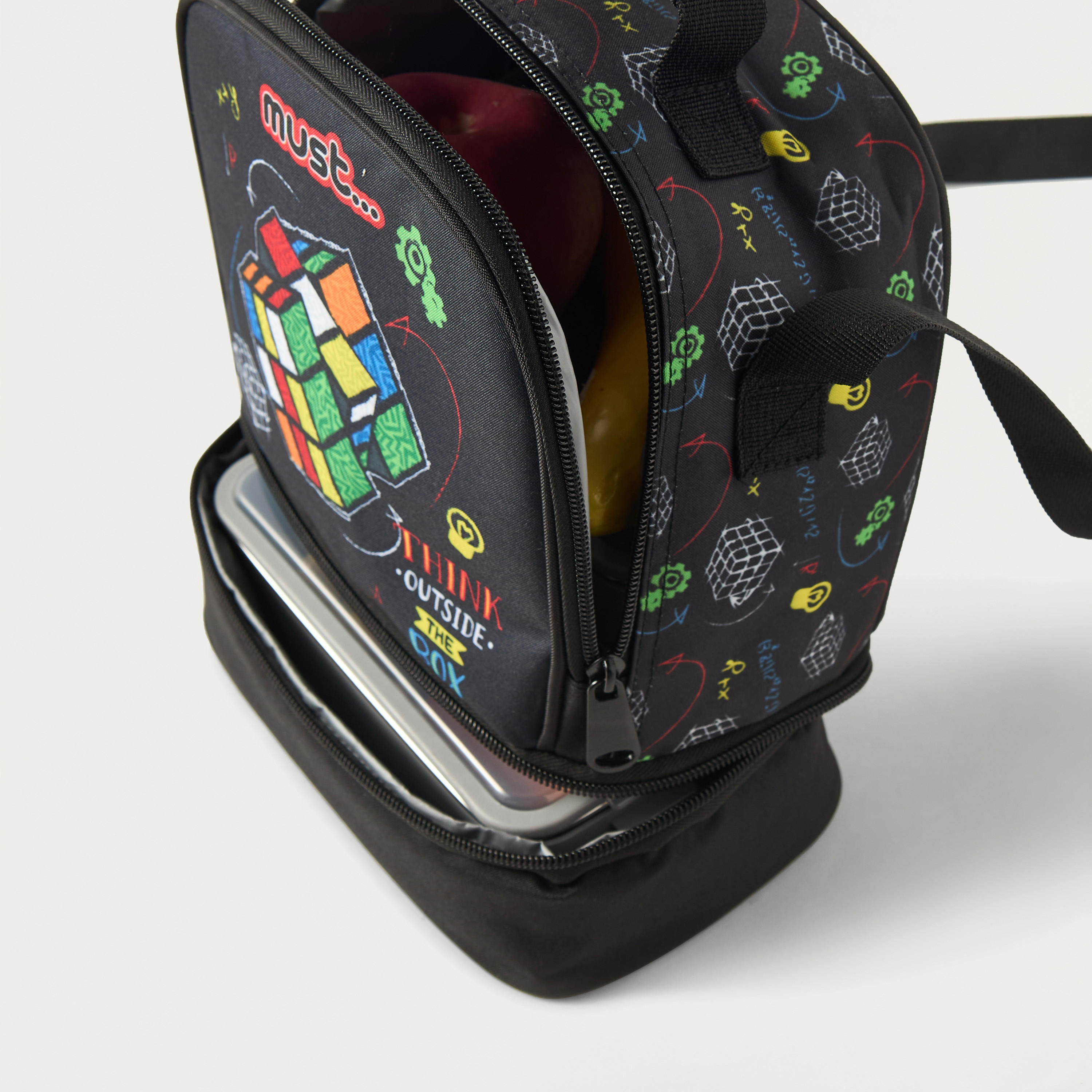 Must Graphic Print Lunch Bag with Adjustable Strap and Zip Closure-school-lunchessentials-lunchbags-image-4