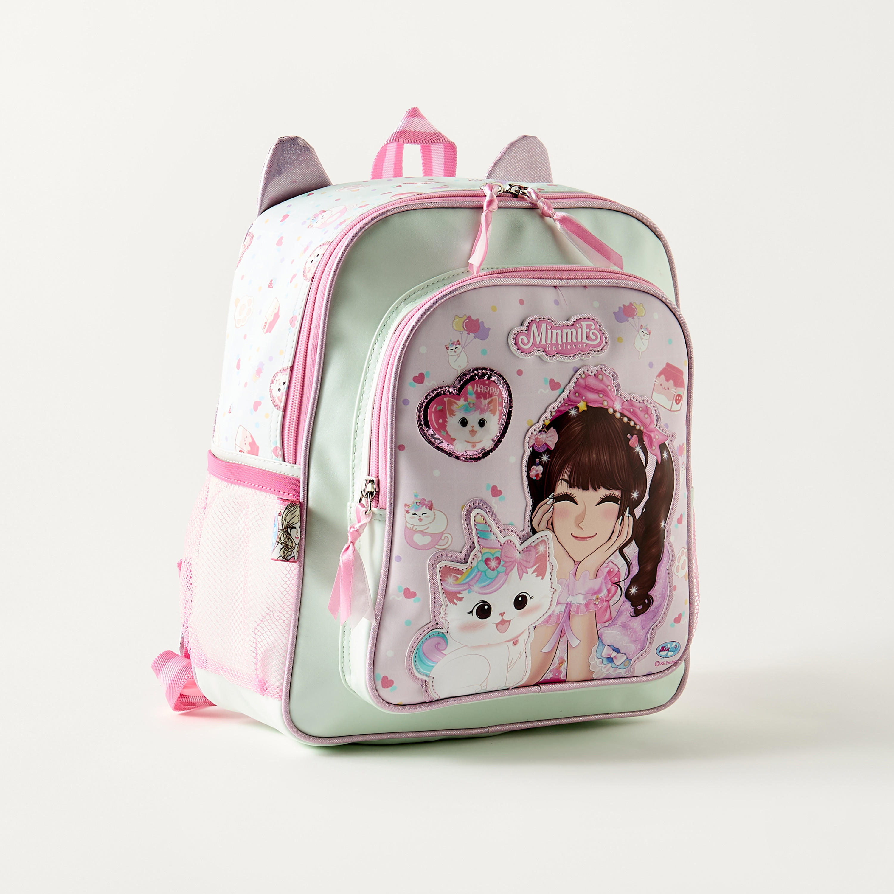 Minmie Caticorn Print 12-inch Backpack with Adjustable Straps - 28x11x32 cms-school-bagsandbackpacks-backpacks-image-3
