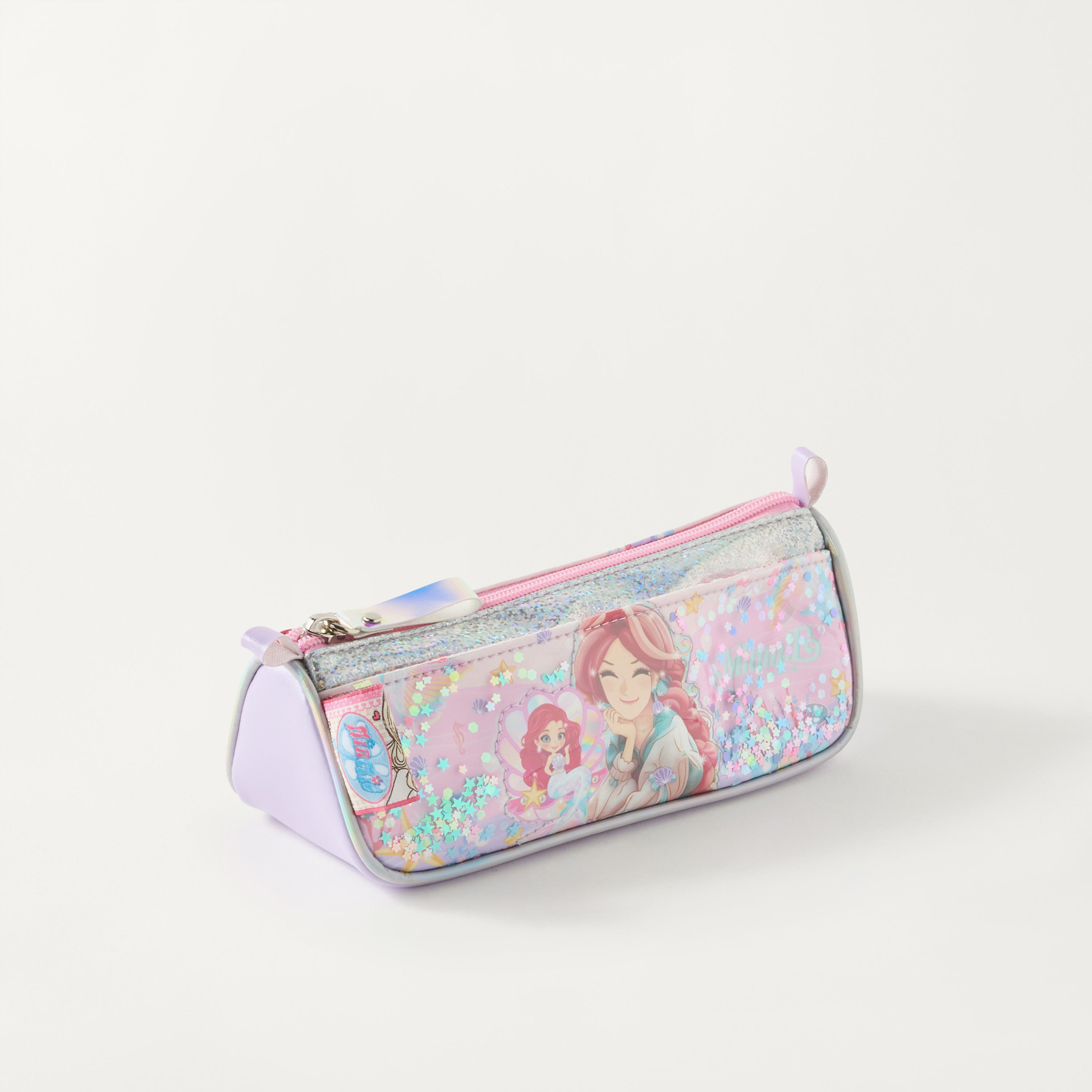 Minmie Mermaid Print Pencil Pouch with Zip Closure-school-stationery-pencilcases-image-2