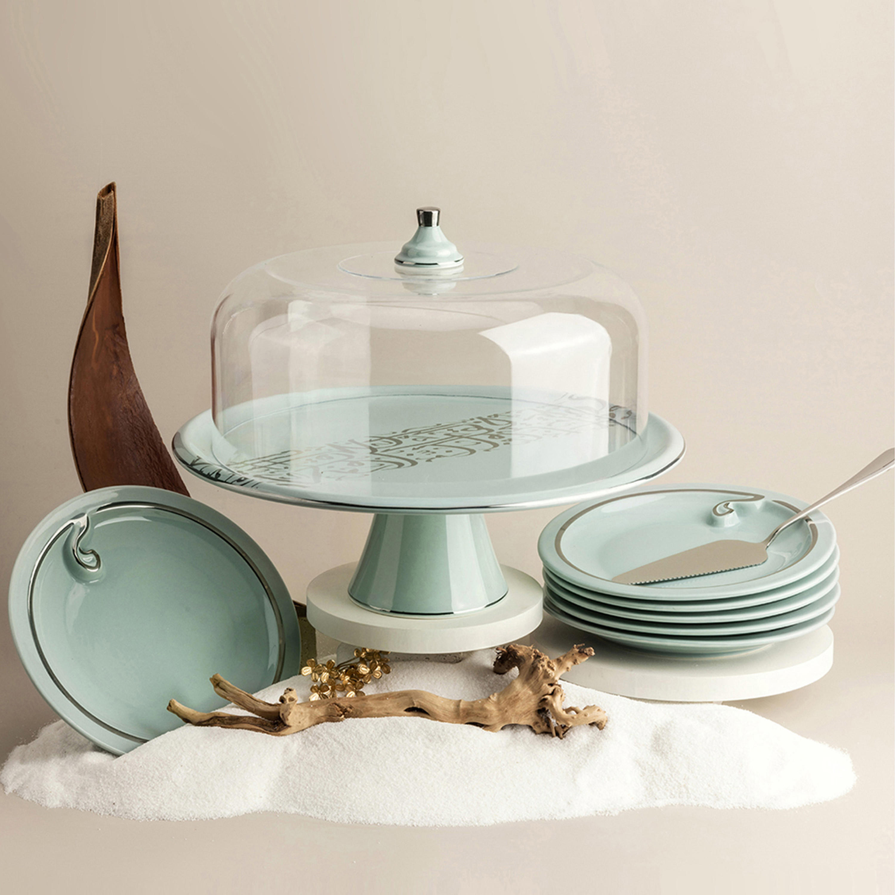 Otantik Nour 8-Piece Porcelain Cake Serving Set-household-dining-serveware-cakestands-image-1