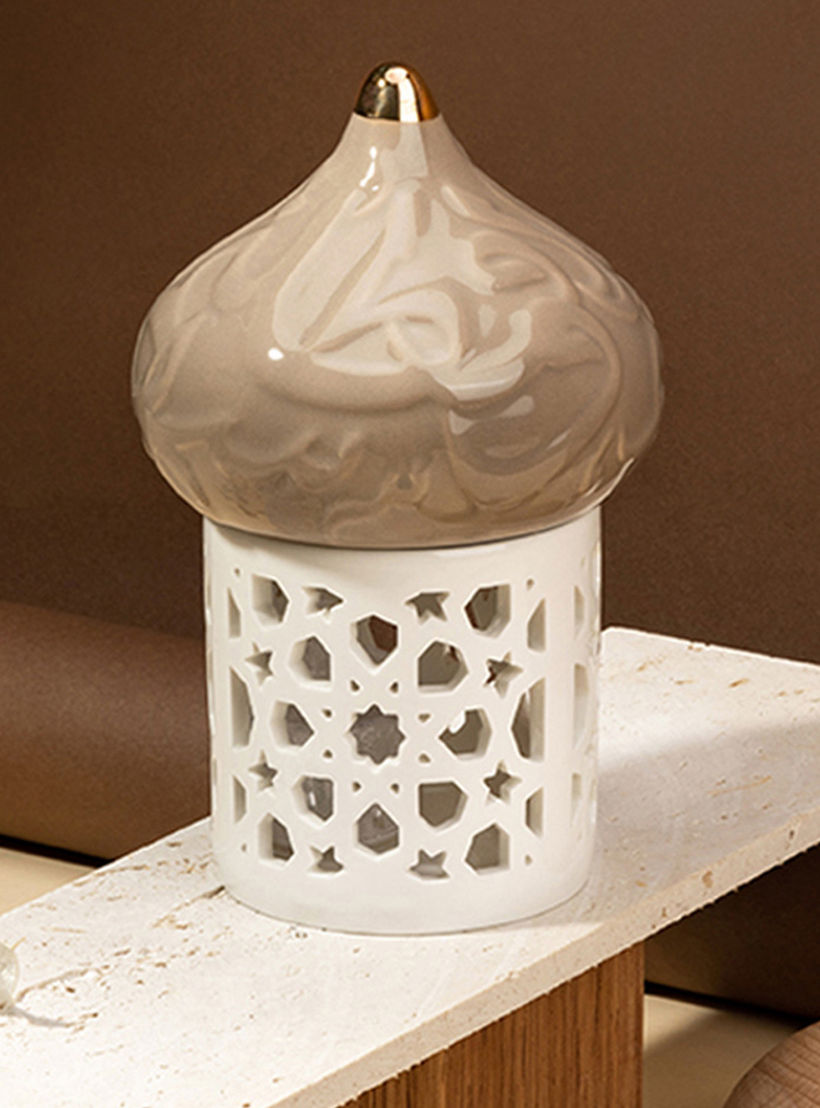 حامل شموع صغيرة بورسلان بتفاصيل مفرغة ديوان من أوتانتيك - 16 سم-household-decor-candleholdersandlanterns-image-1