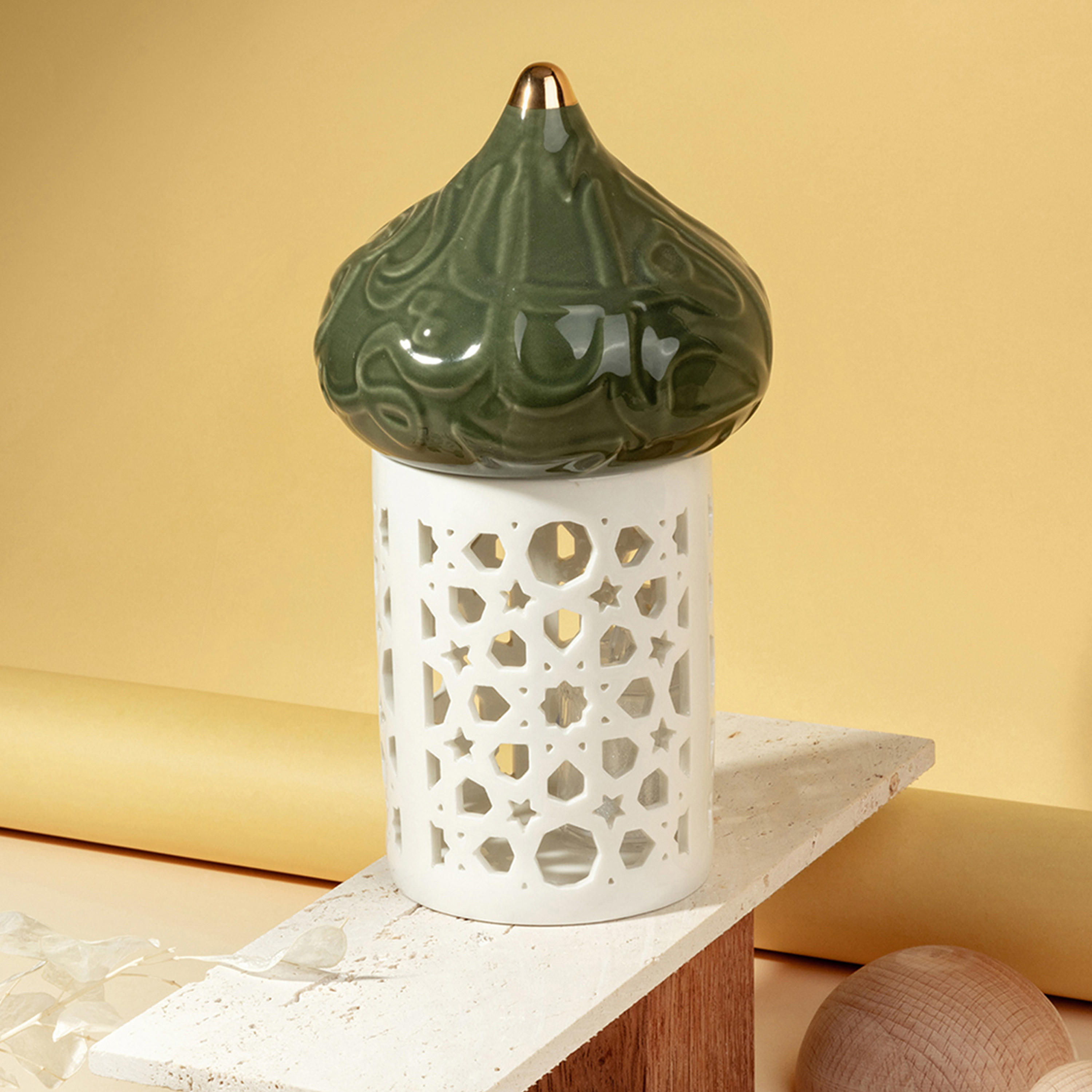 Otantik Diwan Collection Porcelain Tealight Holder - 22 cms-household-decor-candleholdersandlanterns-image-1
