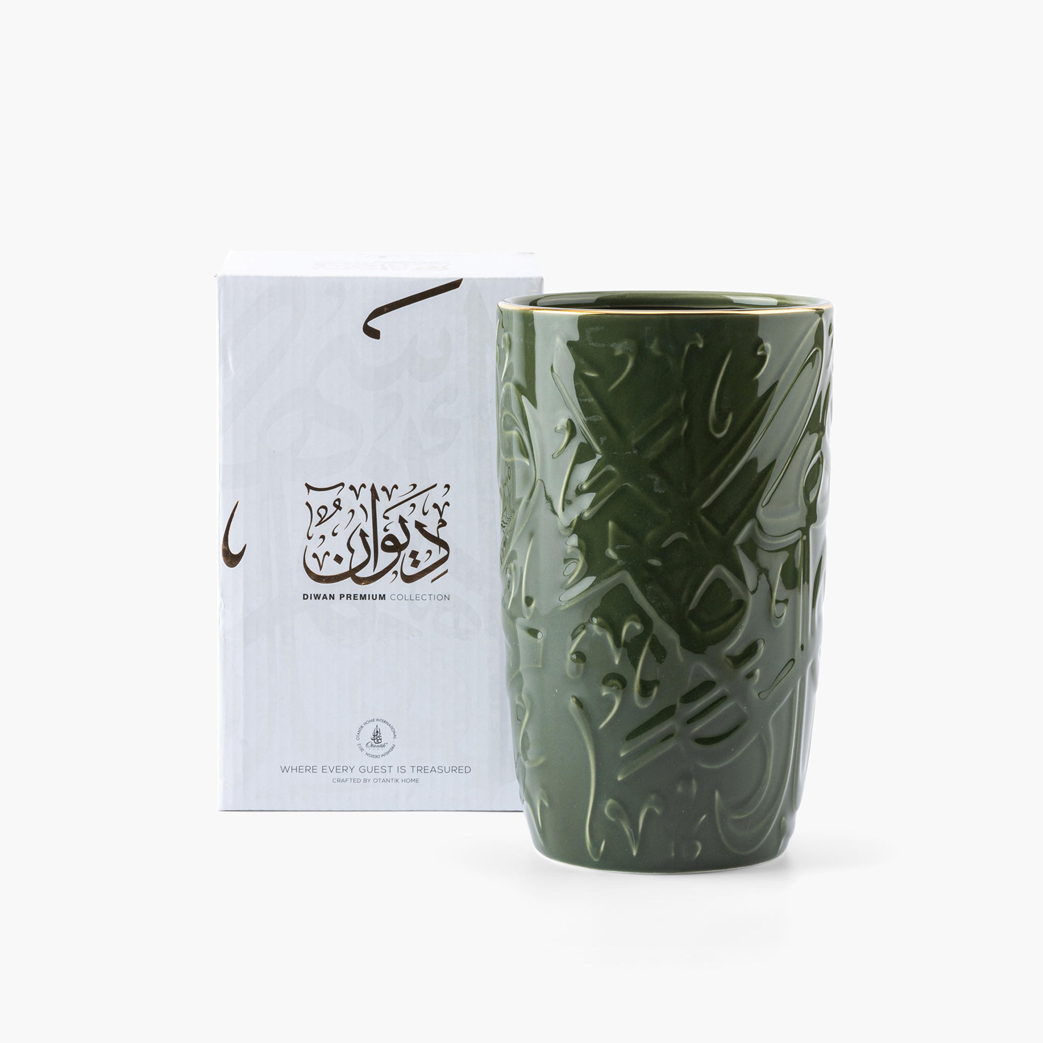 Otantik Diwan Porcelain Vase - 11x11x20 cms-household-decor-vasesandbowls-image-3