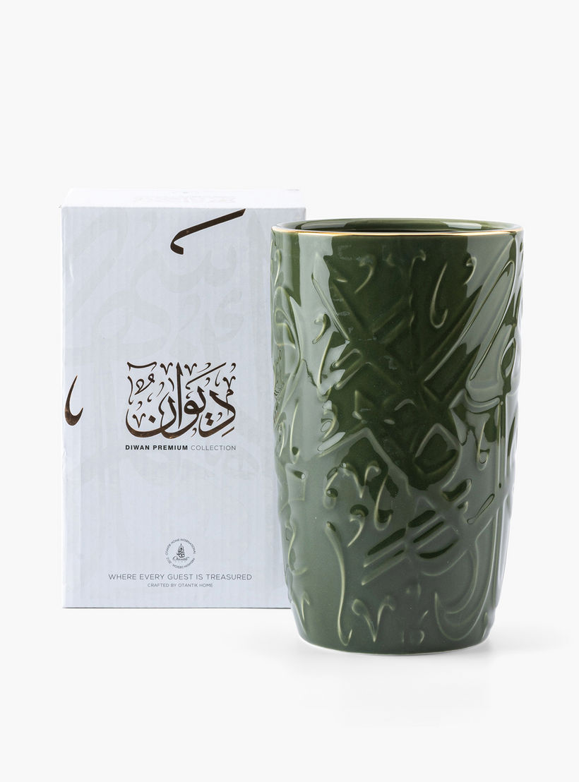 Otantik Diwan Porcelain Vase - 11x11x20 cms-household-decor-vasesandbowls-image-3
