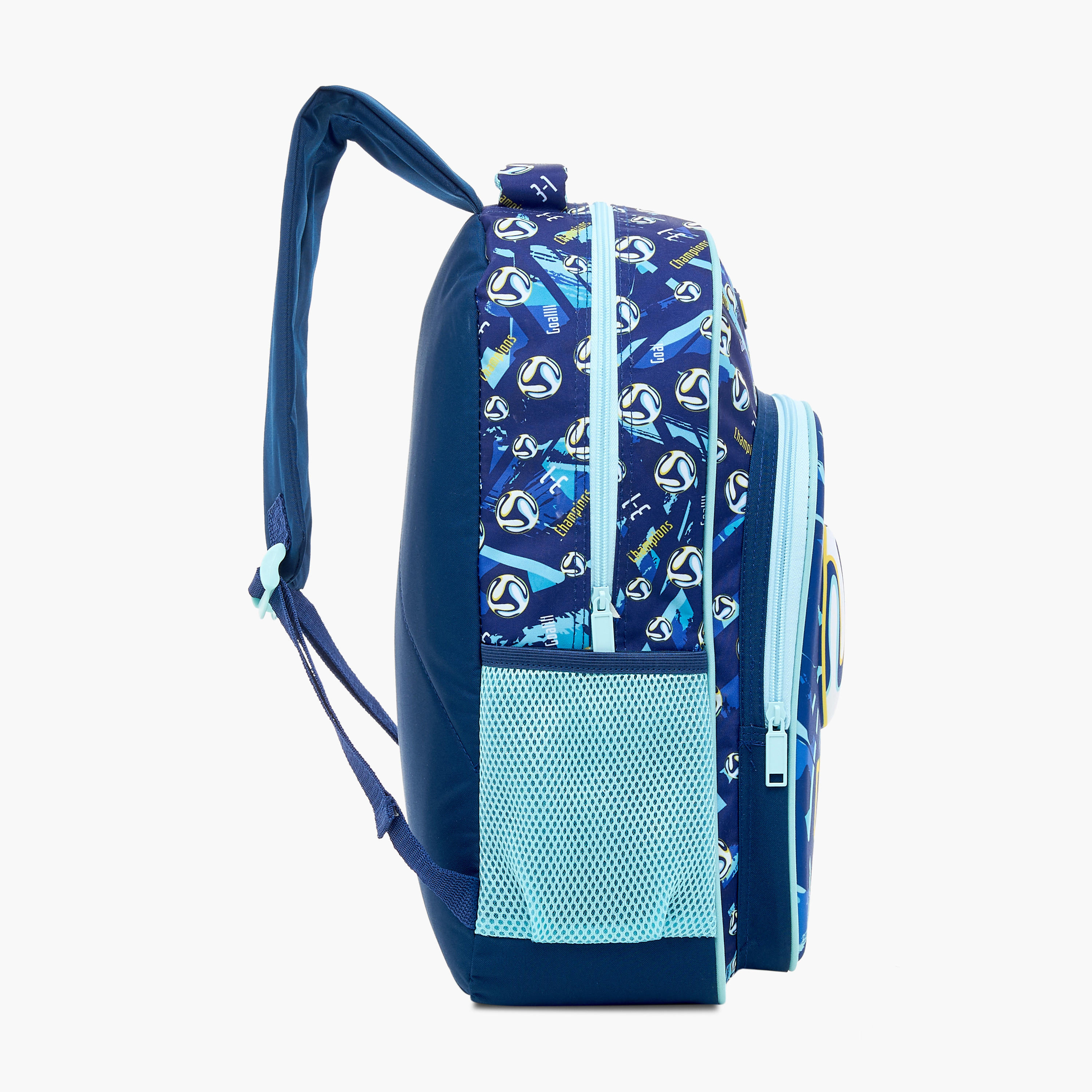 طقم شنطة ظهر ترولي 16 بوصة 5 قطع بطبعات كرة قدم من ماست - 43x30x13 سم-school-bagsandbackpacks-sets-image-5