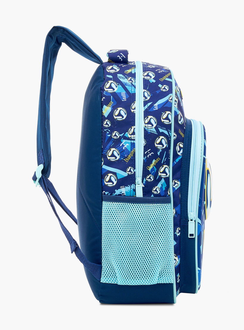 طقم شنطة ظهر ترولي 16 بوصة 5 قطع بطبعات كرة قدم من ماست - 43x30x13 سم-school-bagsandbackpacks-sets-image-5