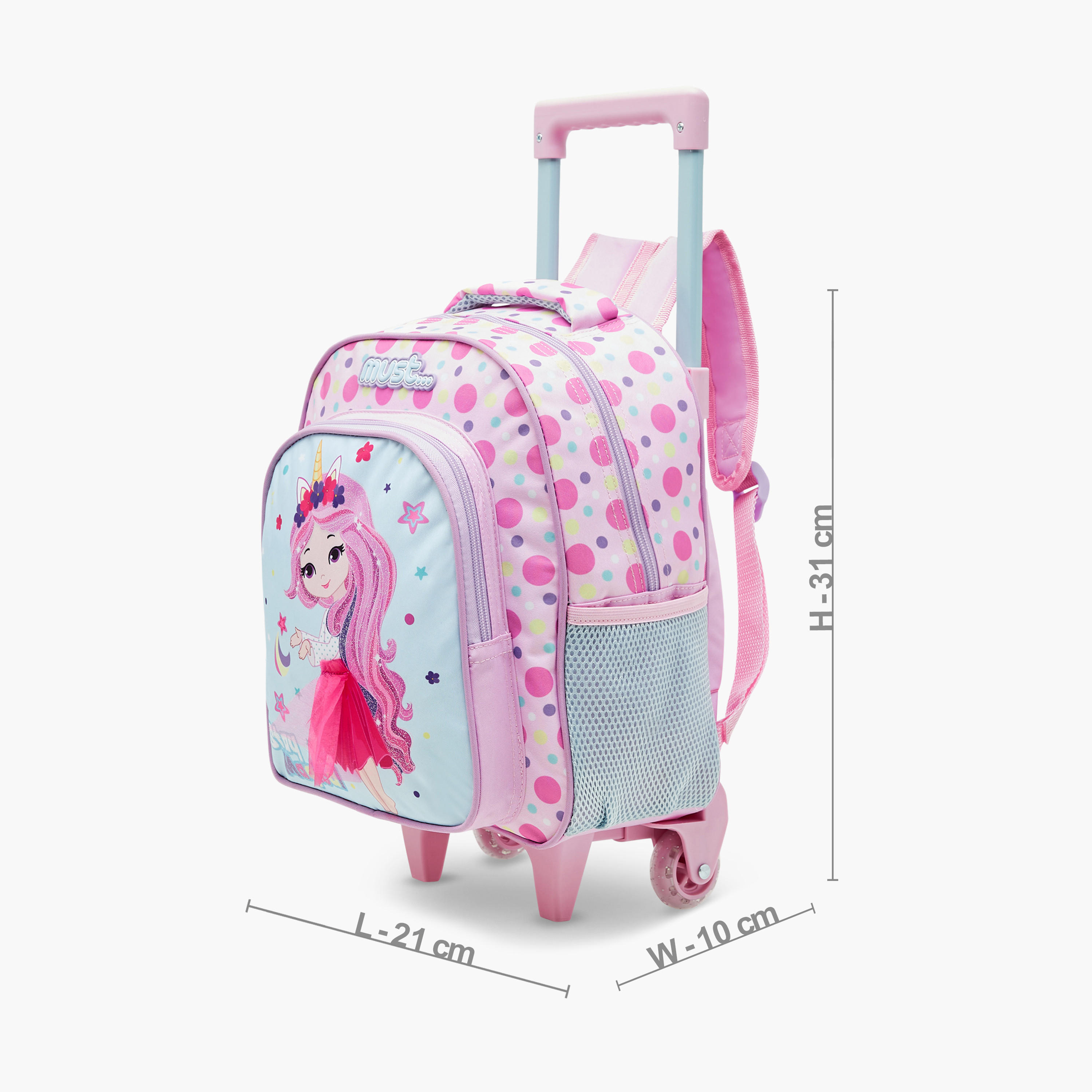 Must Printed Trolley Backpack with Lunch Bag and Pencil Case - 27X10X31 cms-school-bagsandbackpacks-trolleybags-image-2