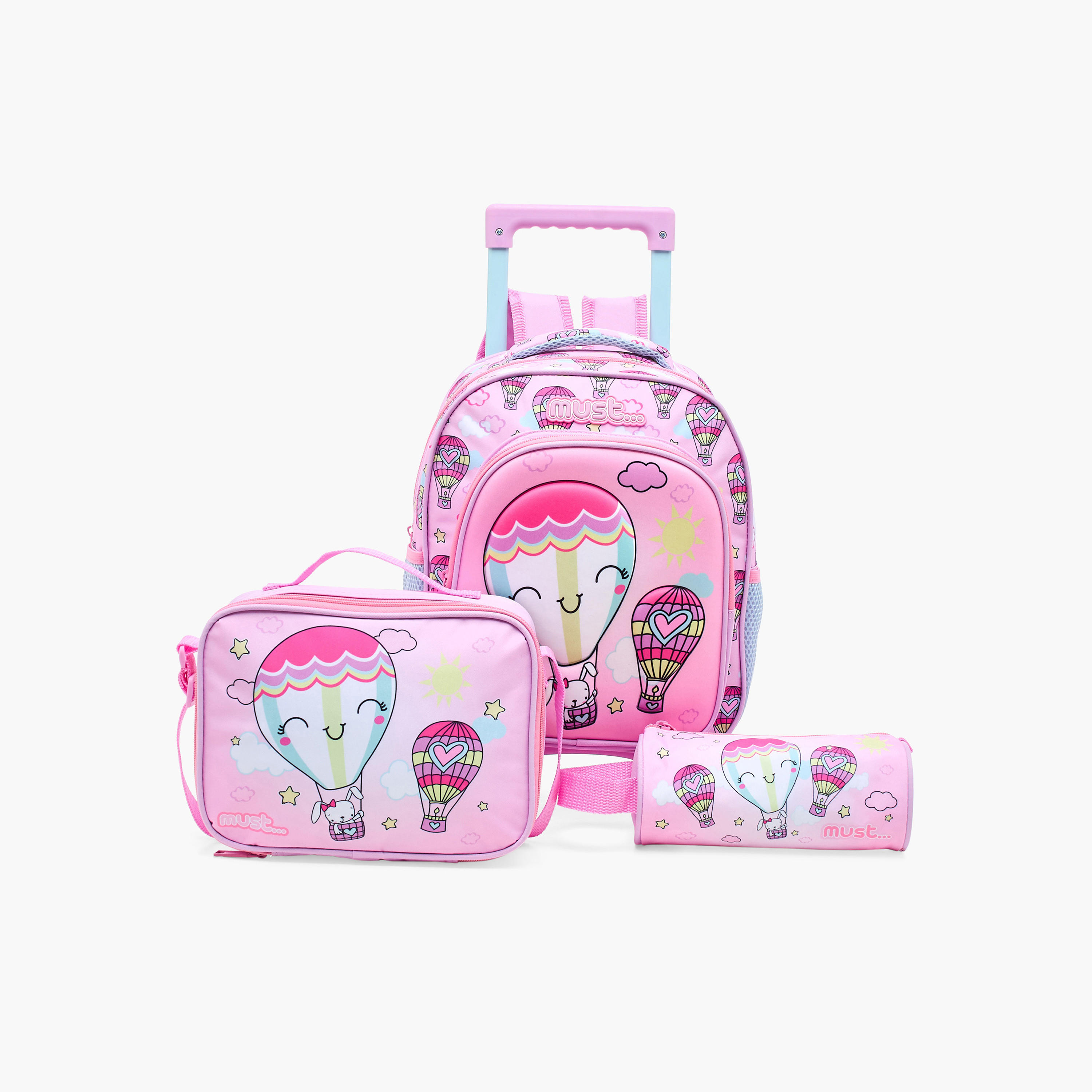 Must Printed Trolley Backpack with Lunch Bag and Pencil Case - 27X10X31 cms-school-bagsandbackpacks-trolleybags-image-1