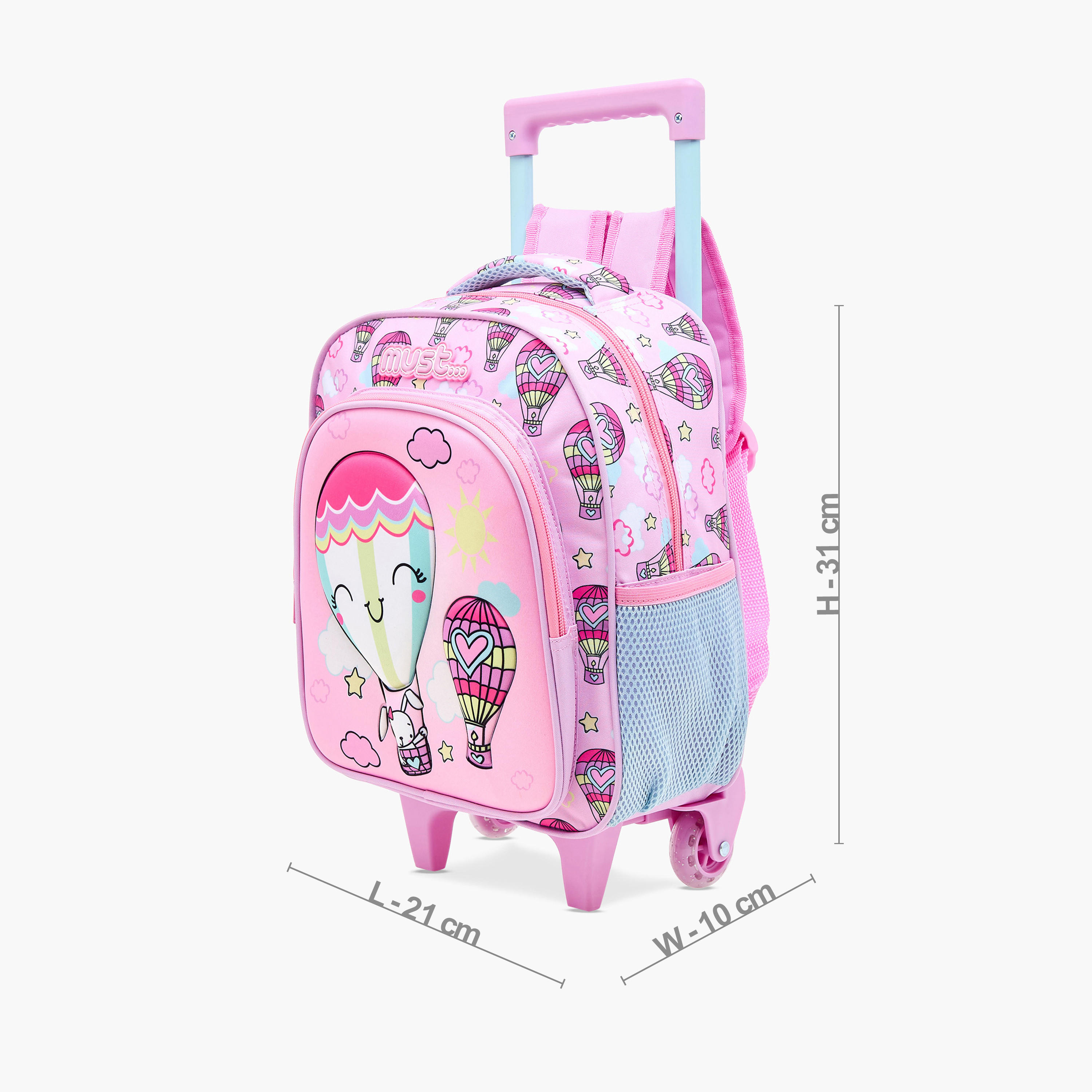 Must Printed Trolley Backpack with Lunch Bag and Pencil Case - 27X10X31 cms-school-bagsandbackpacks-trolleybags-image-2