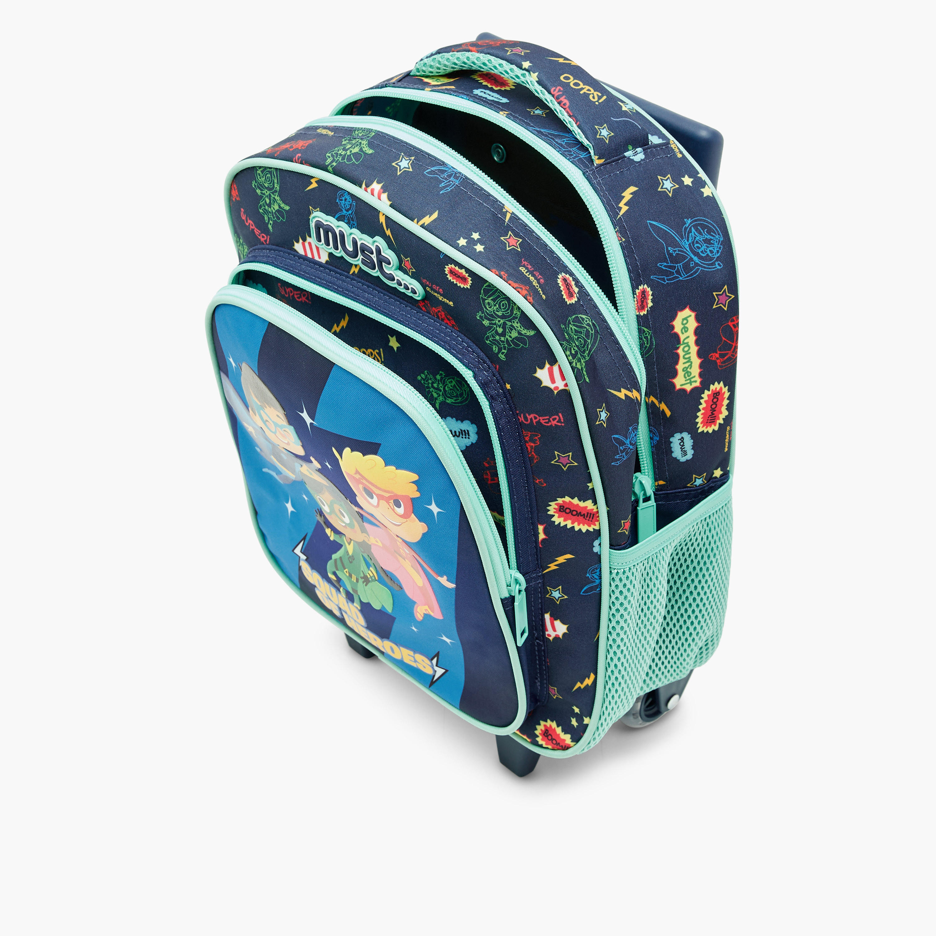 شنطة ظهر ترولي بطبعات جرافيك مع شنطة غداء ومقلمة من ماست- 27X10X31 بوصة-school-bagsandbackpacks-trolleybags-image-9