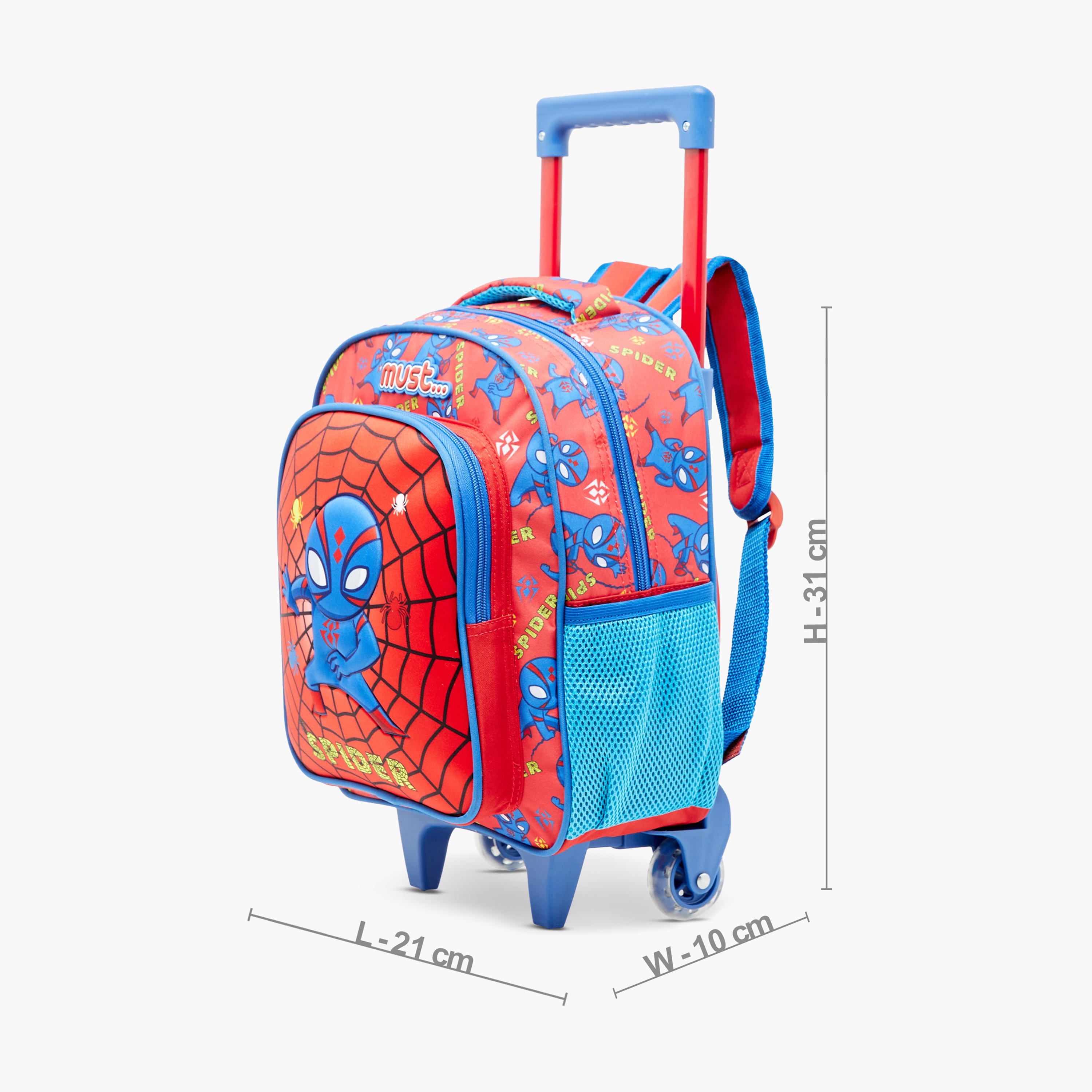 Must Graphic Print Trolley Backpack with Lunch Bag and Pencil Case - 27X10X31 cms-school-bagsandbackpacks-trolleybags-image-2