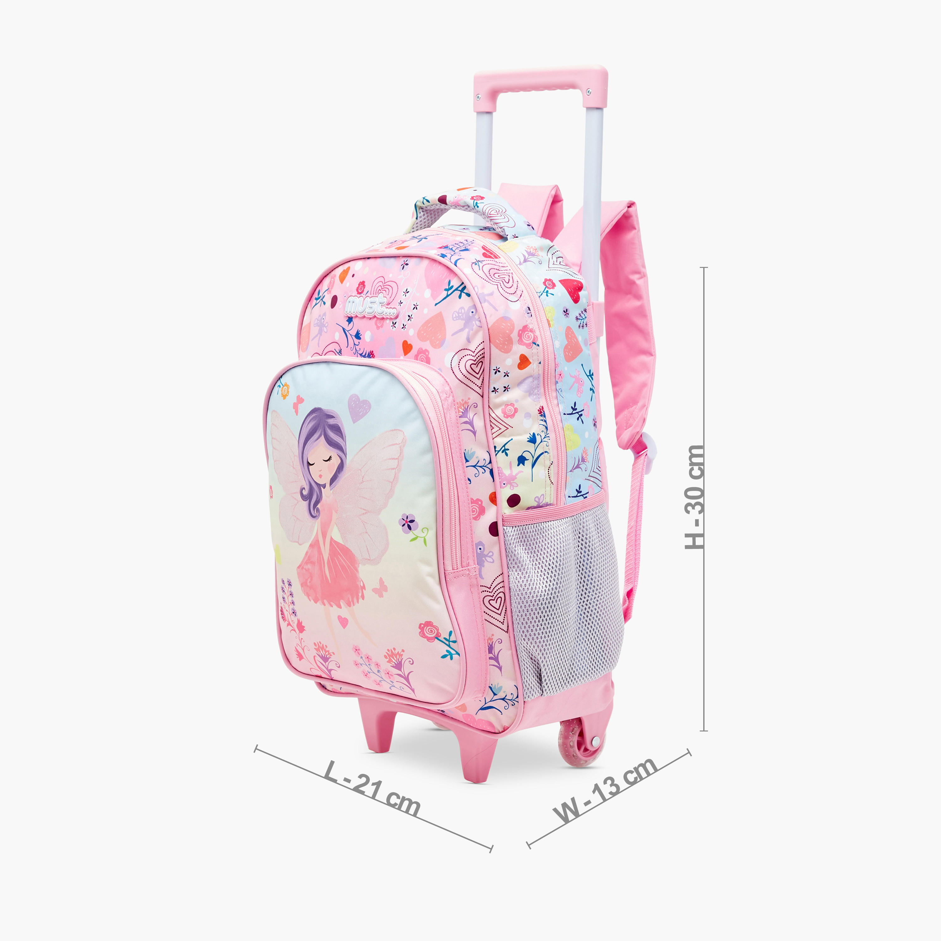 Must Unicorn Print 16-inch Trolley Backpack with Lunch Bag and Pencil Pouch-school-bagsandbackpacks-sets-image-2