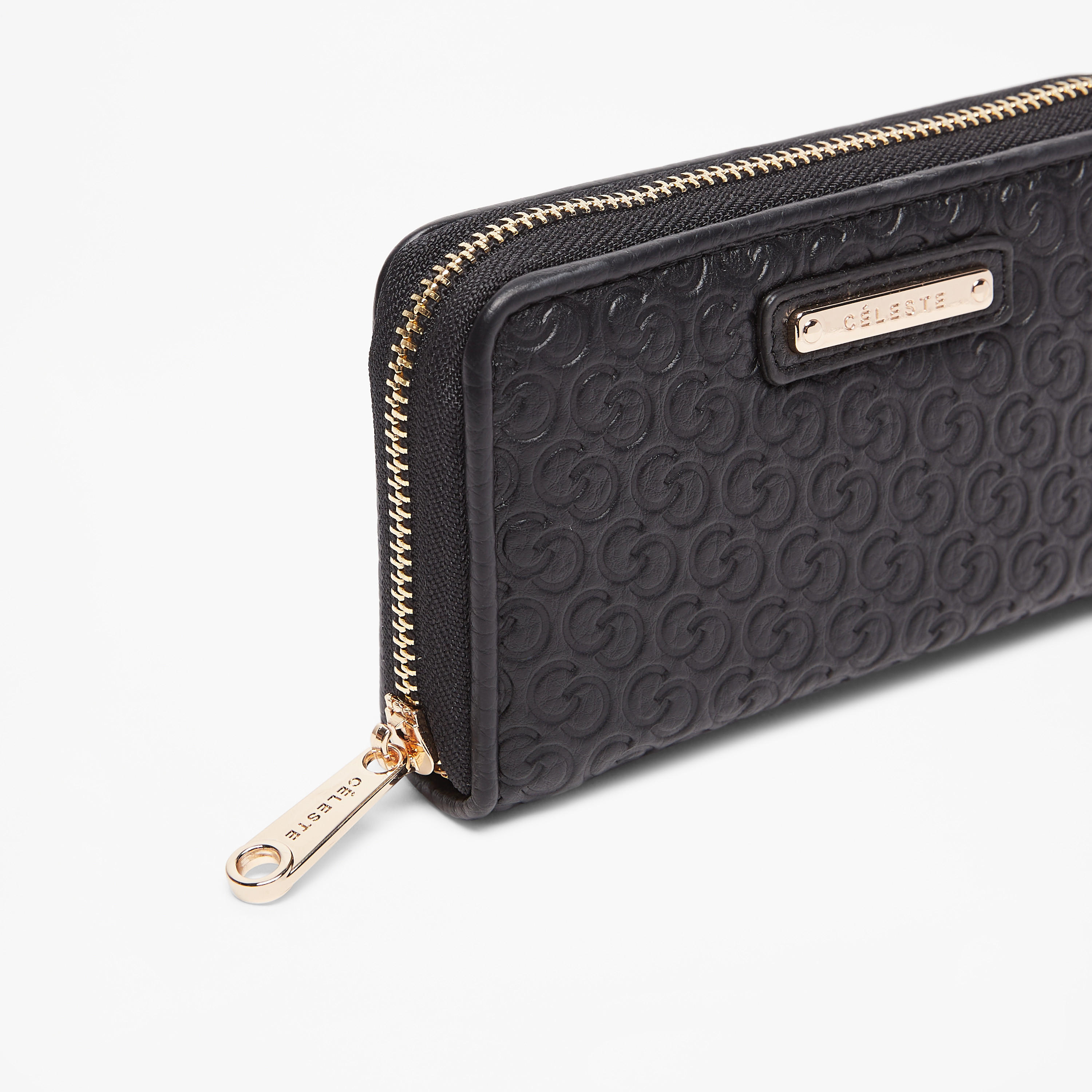 محفظة بسحاب إغلاق دائري ونقوش مونوجرام من سيليست-women-bagsandwallets-wallets-image-3