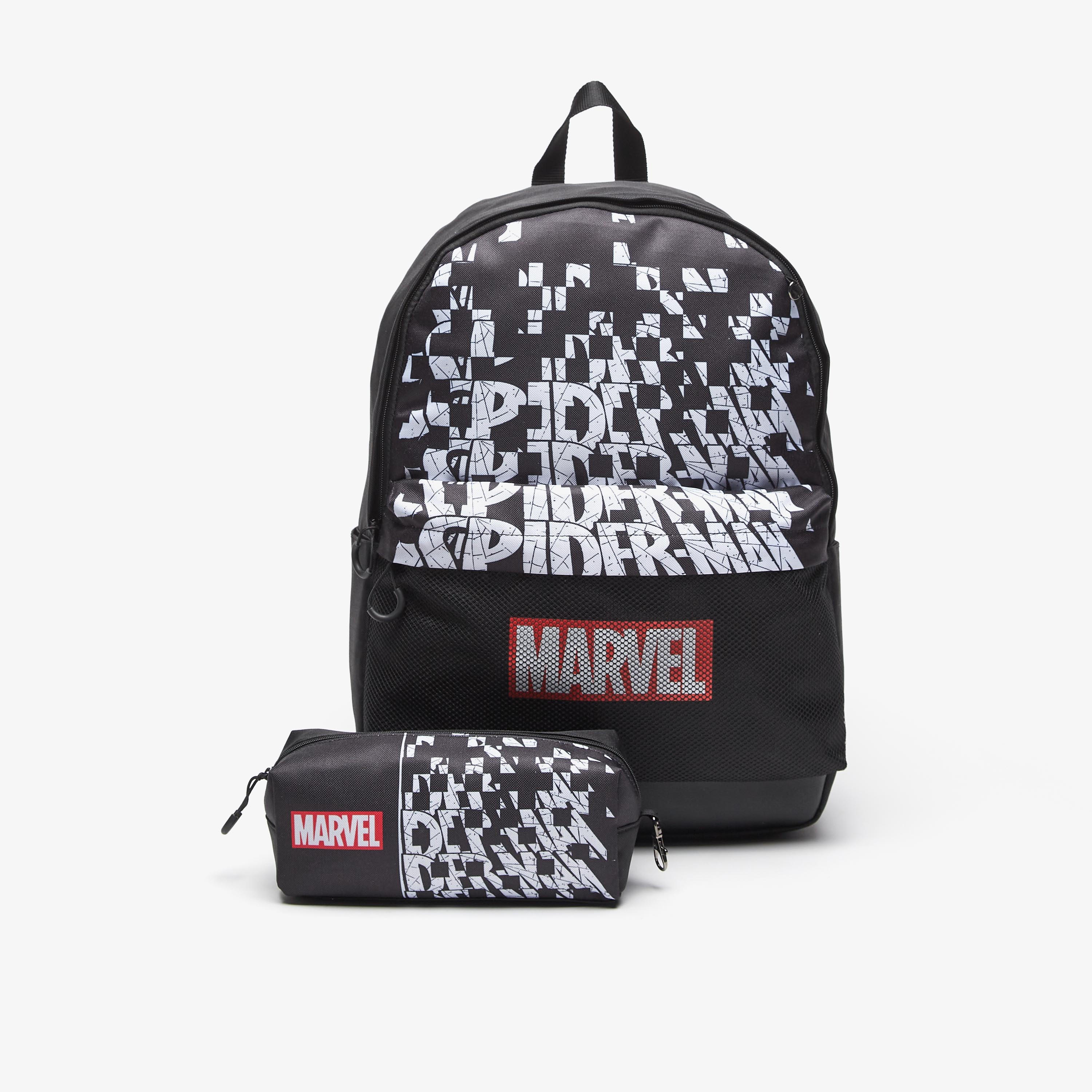 Spiderman Printed Marvel Backpack with Pencil Pouch-school-bagsandbackpacks-sets-image-1